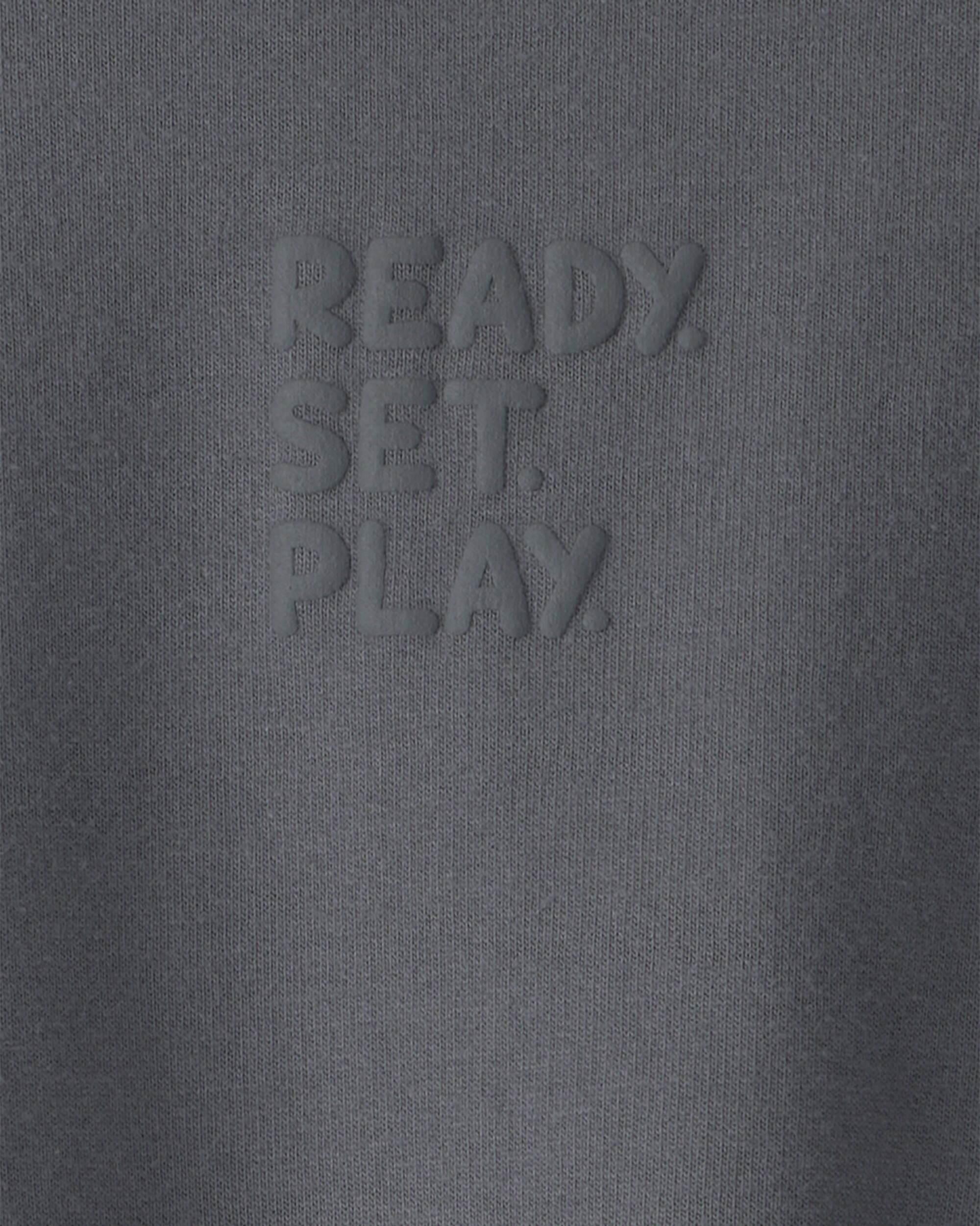 Toddler Girl 'Ready Set Play' French Terry Pullover Sweatshirt - Grey