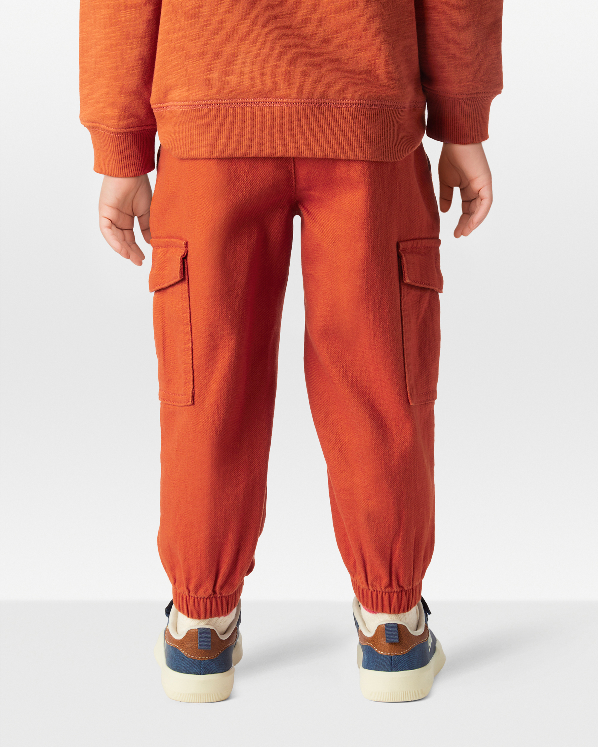 Toddler Boy Cotton Fashion Cargo Pants - Orange
