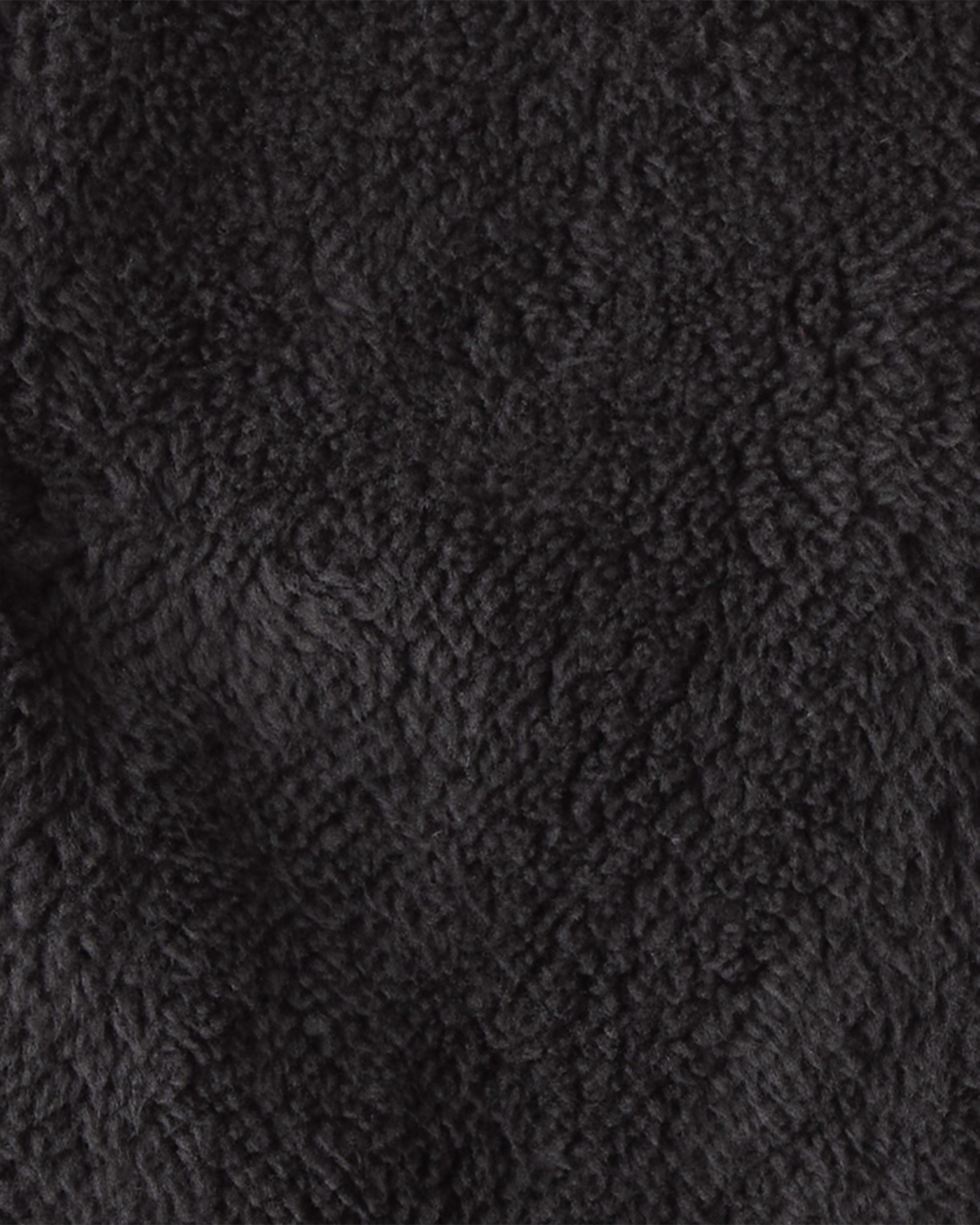 Toddler Boy Disney© Mickey Mouse Sherpa Hooded Zip-Up Jacket - Black