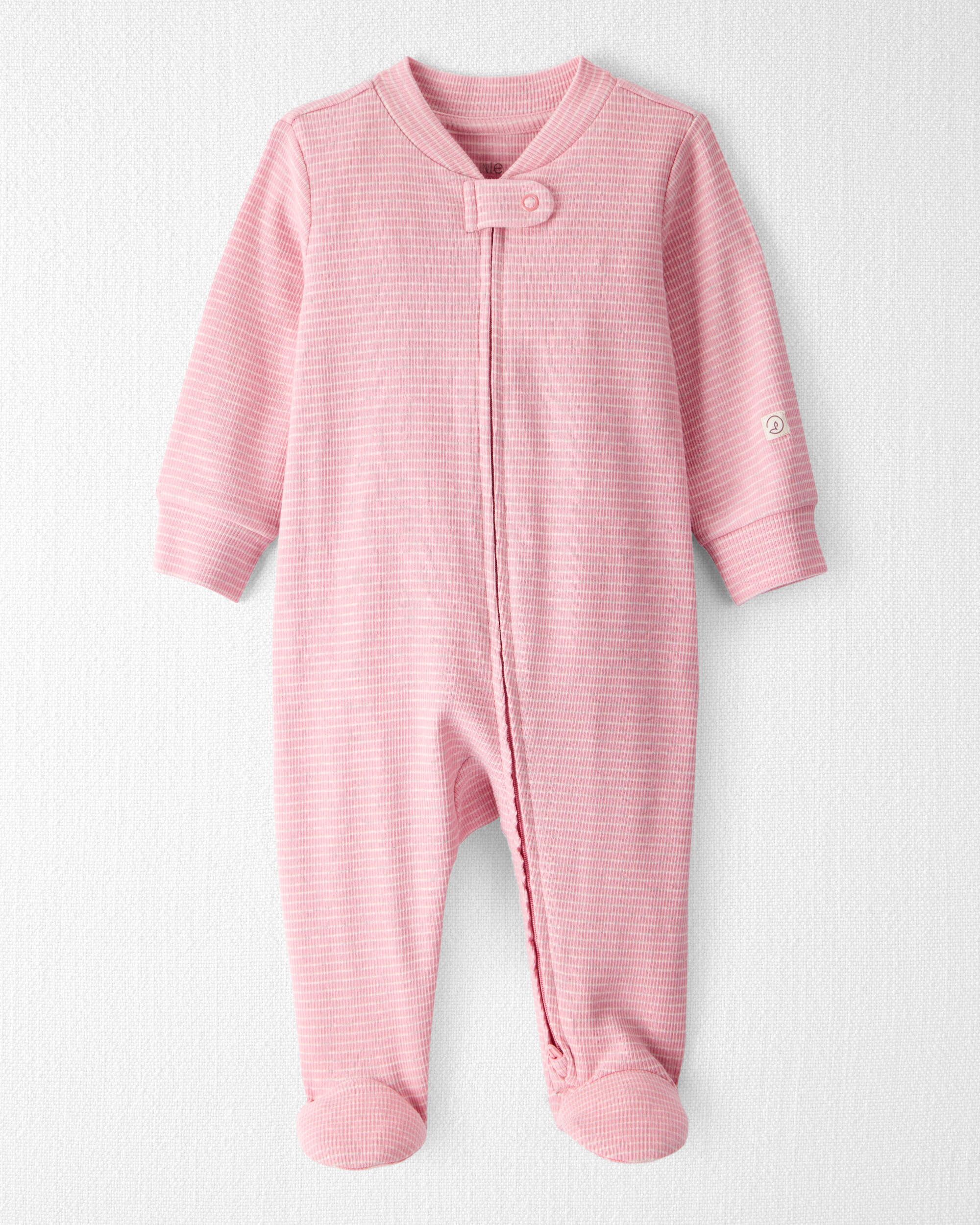 Baby Girl Organic Cotton Sleep & Play Pink Stripes