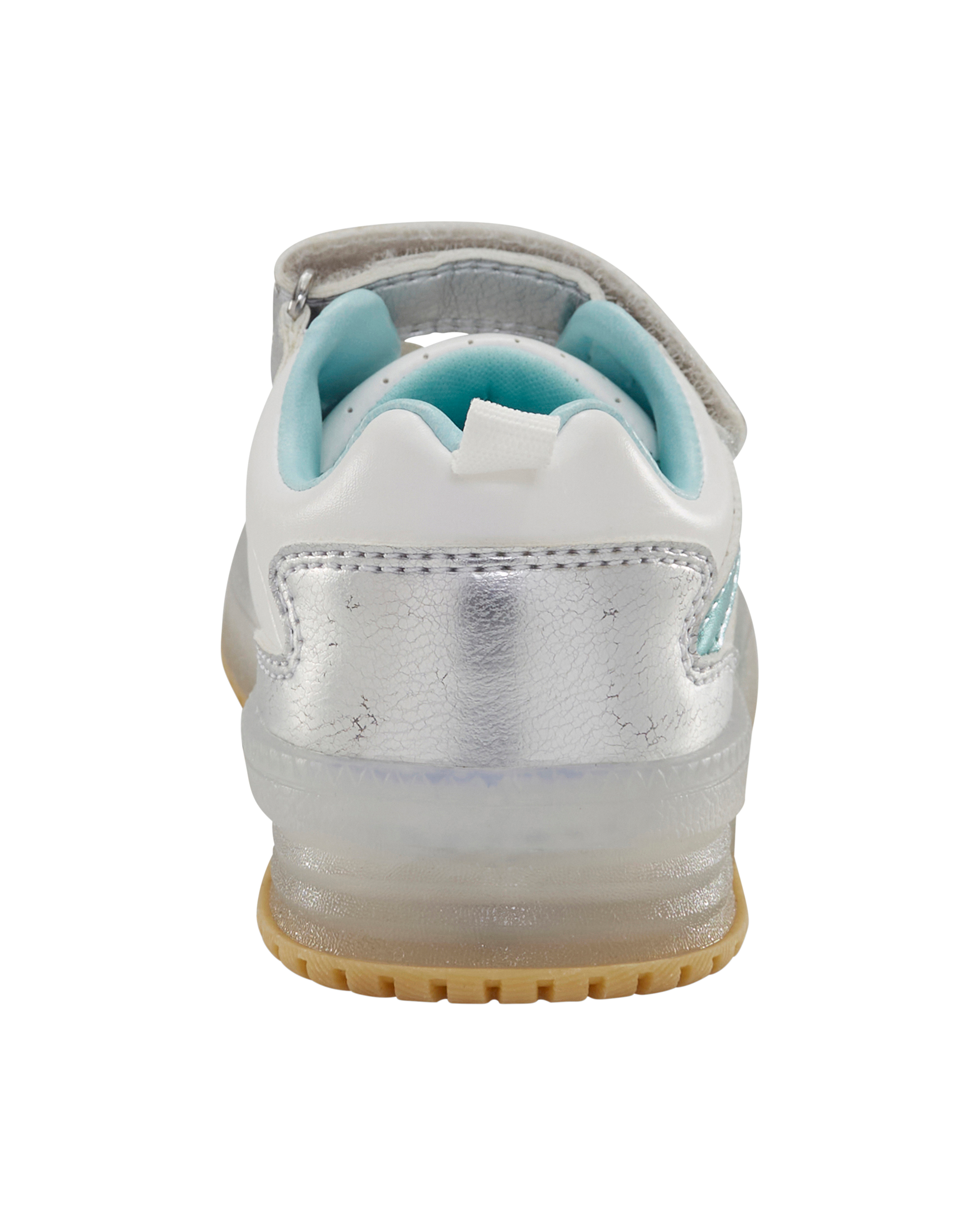 Toddler Light Up Metallic Sneakers - Silver/Aqua