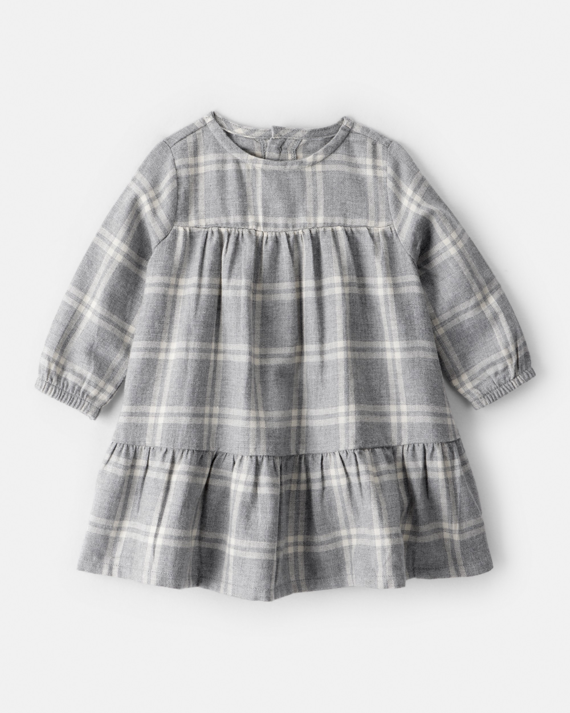 Baby Girl 2-Piece Plaid Sherpa Vest & Dress Set