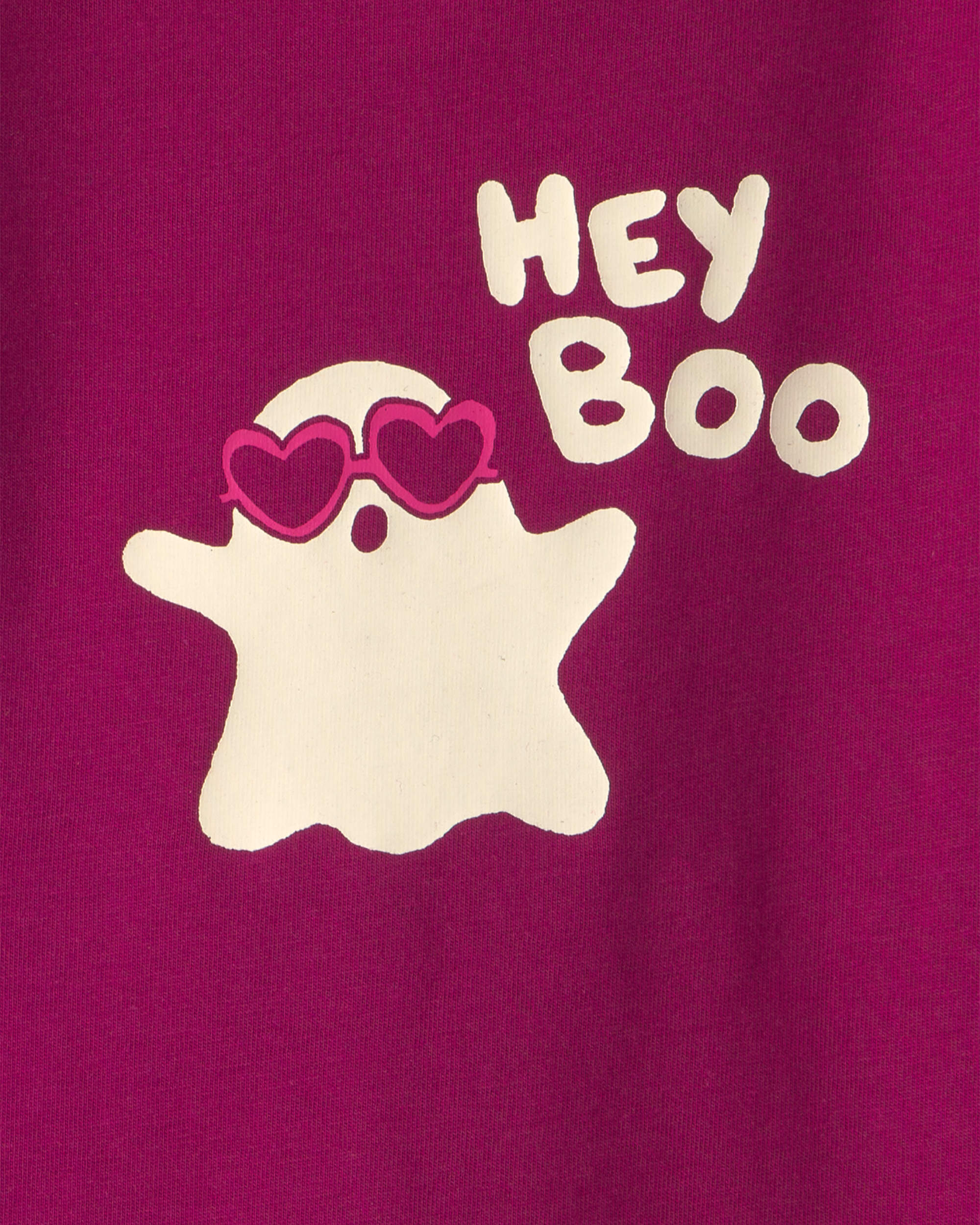 Baby Girl 'Hey Boo' Ghost Long-Sleeve Graphic Bodysuit - Burgundy
