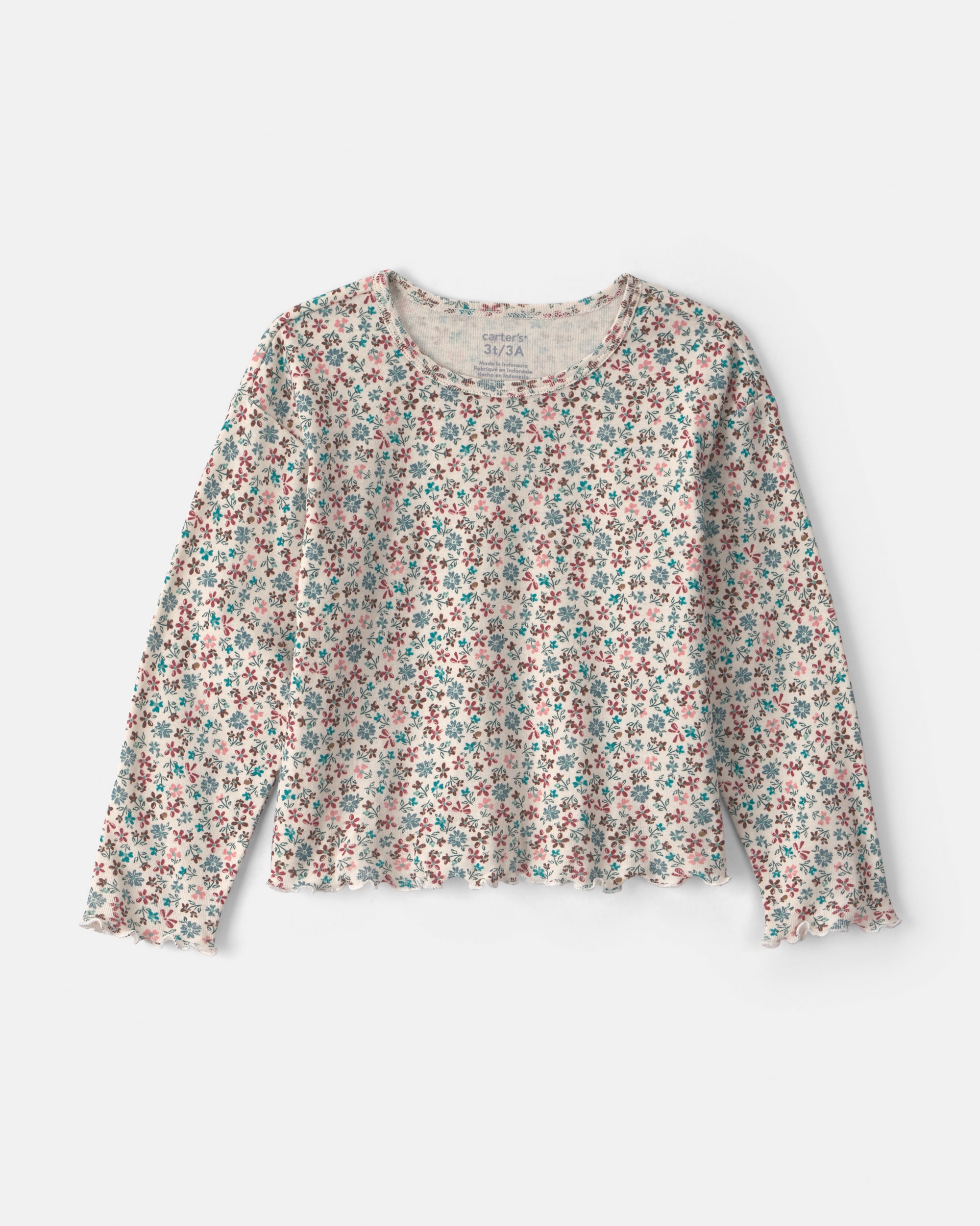 Toddler Girl 2-Piece Floral Corduroy Long-Sleeve Dress Set