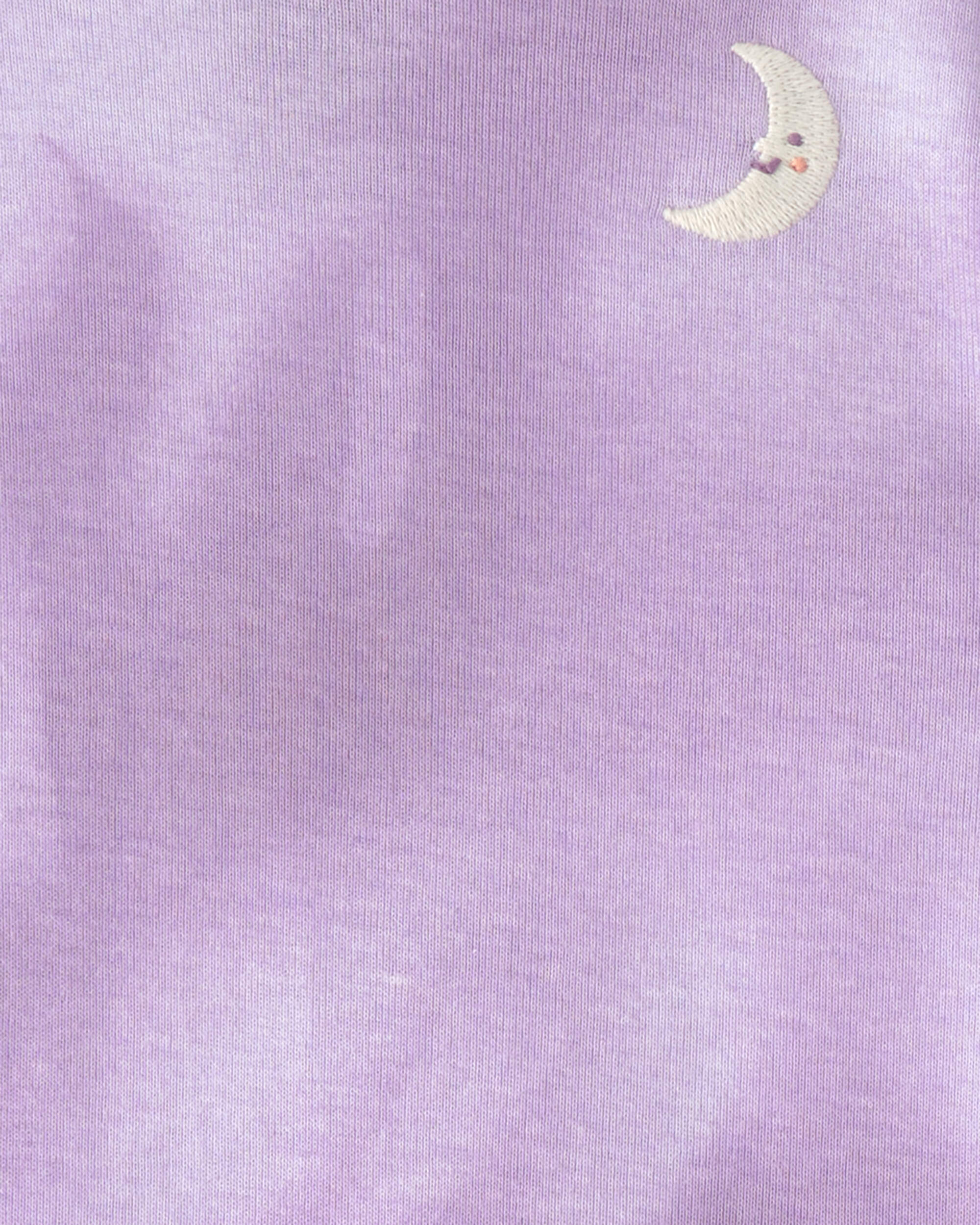 Toddler Girl Space Constellation Tie-Dye 100% Cotton Snug Fit 4-Piece Pyjama Set - Purple