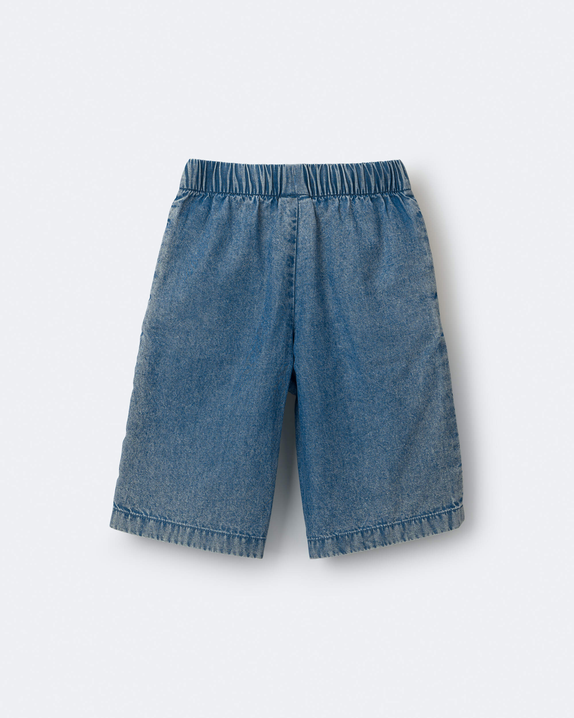 Toddler Girl Wide-Leg Cropped Pant Chambray
