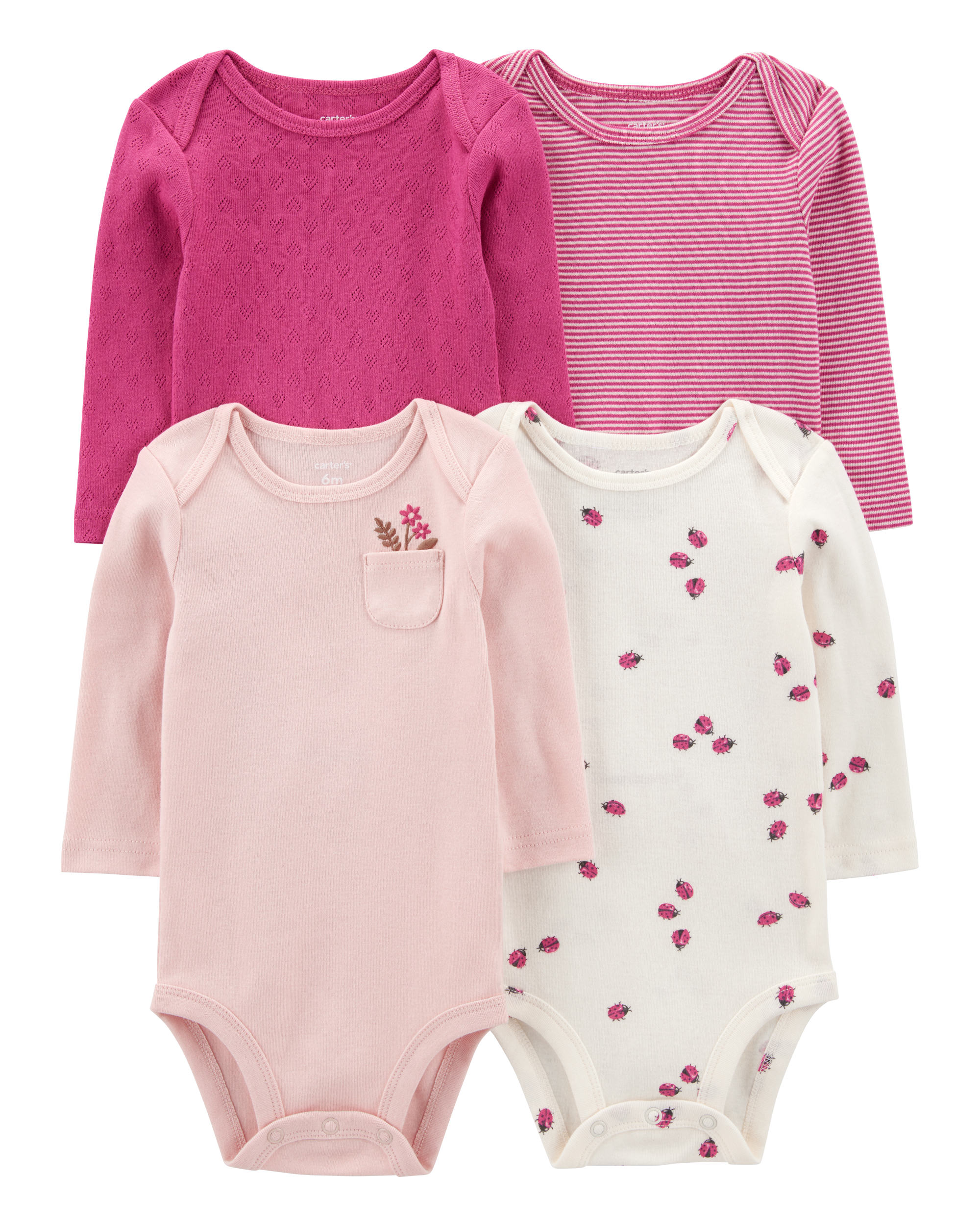 Baby 4-Pack Long-Sleeve Botanical Bodysuits