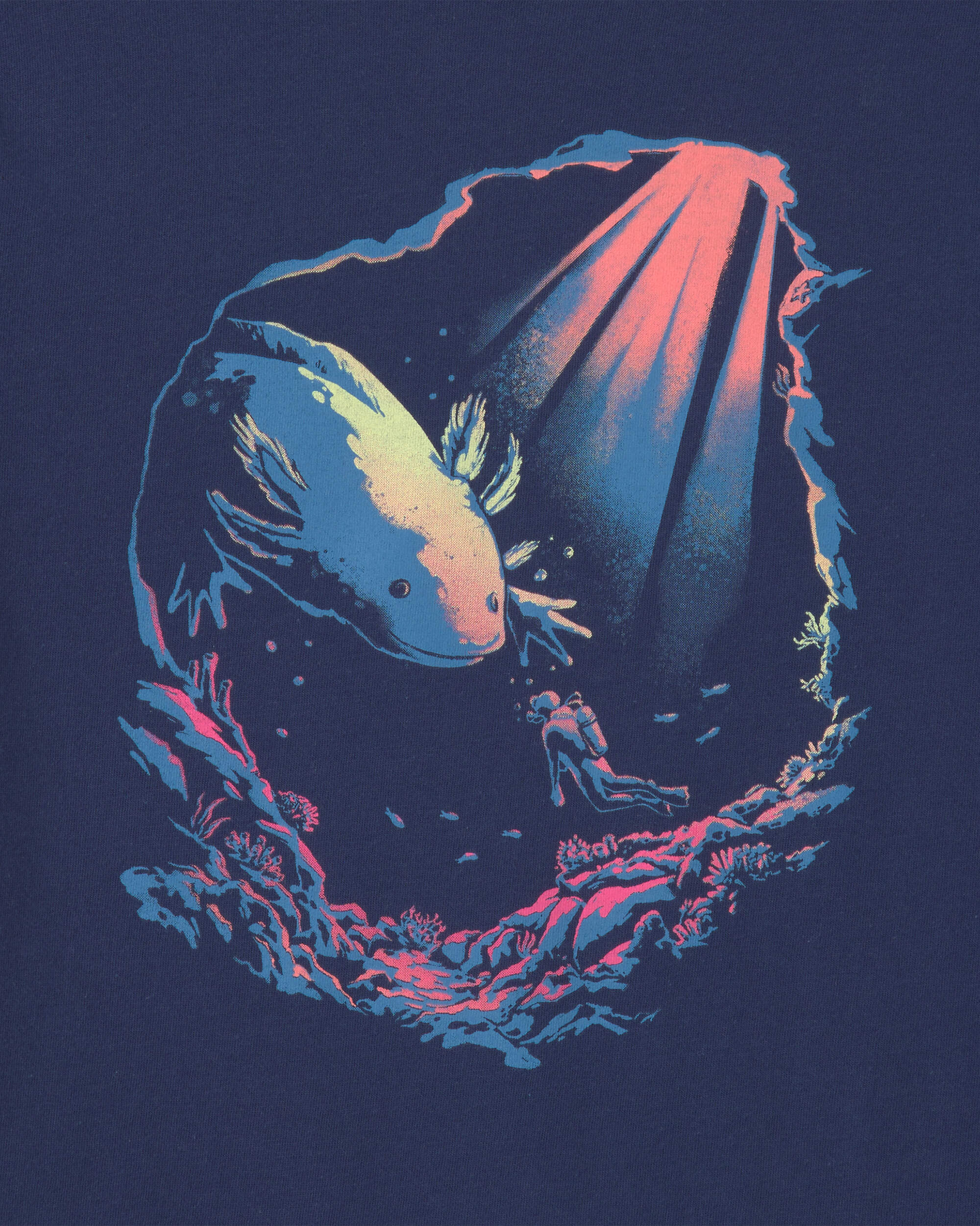 Boys Axolotl Graphic Tee - Navy