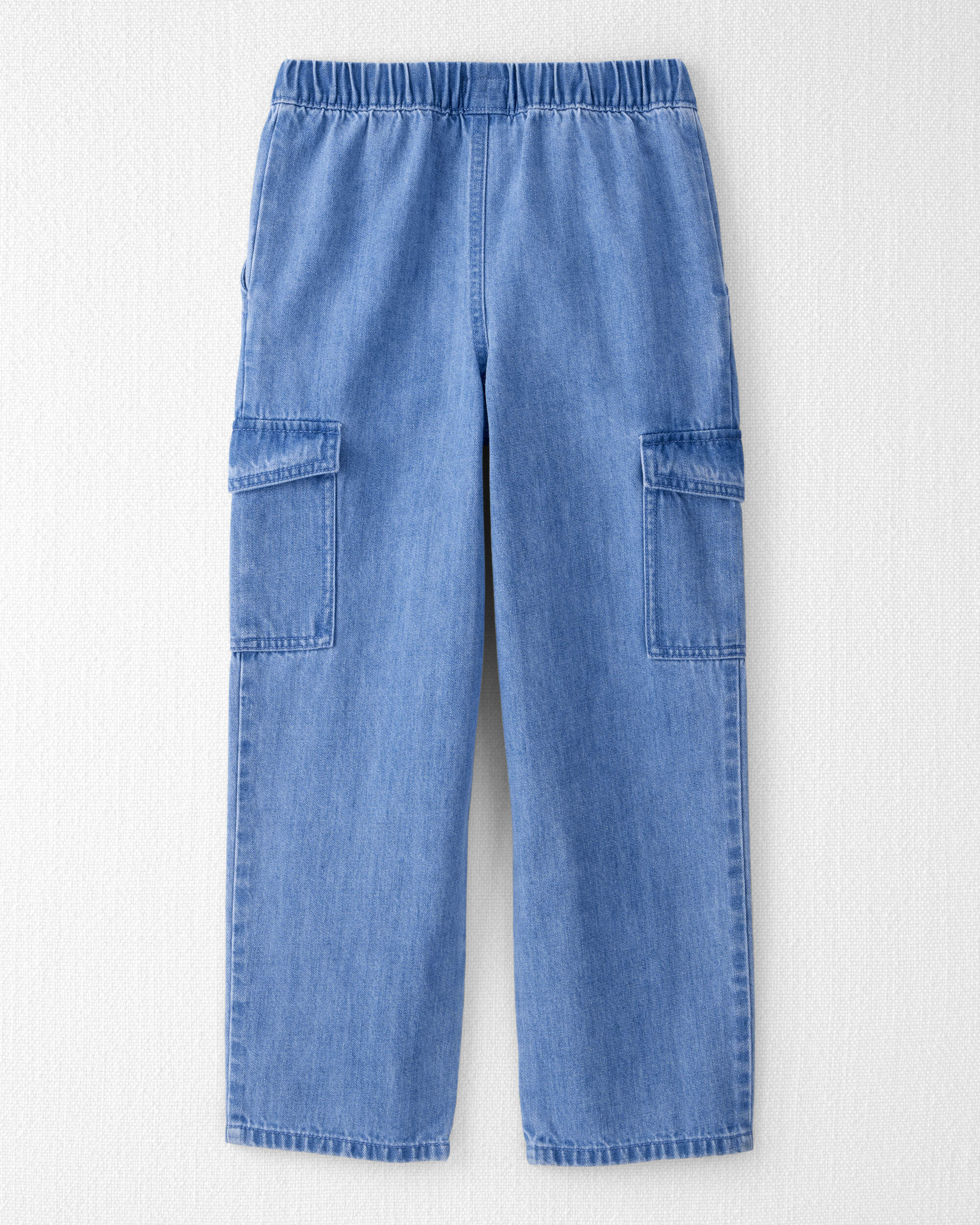 Kid Organic Cotton Chambray Cargo Pants
