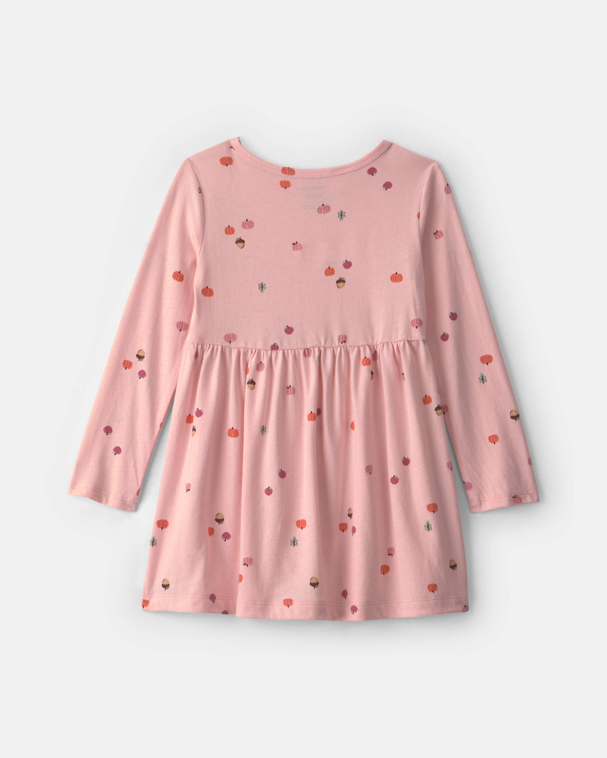 Toddler Girl Pumpkin Long-Sleeve Dress - Pink