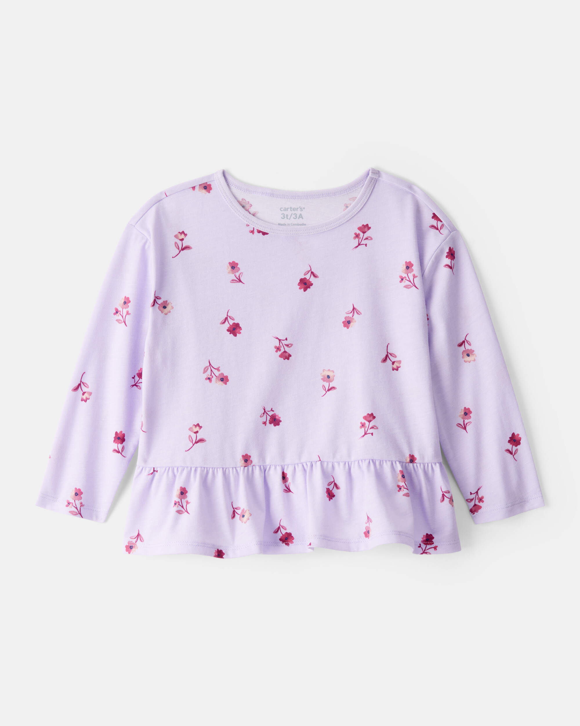 Toddler Girl Floral Long-Sleeve Top - Purple