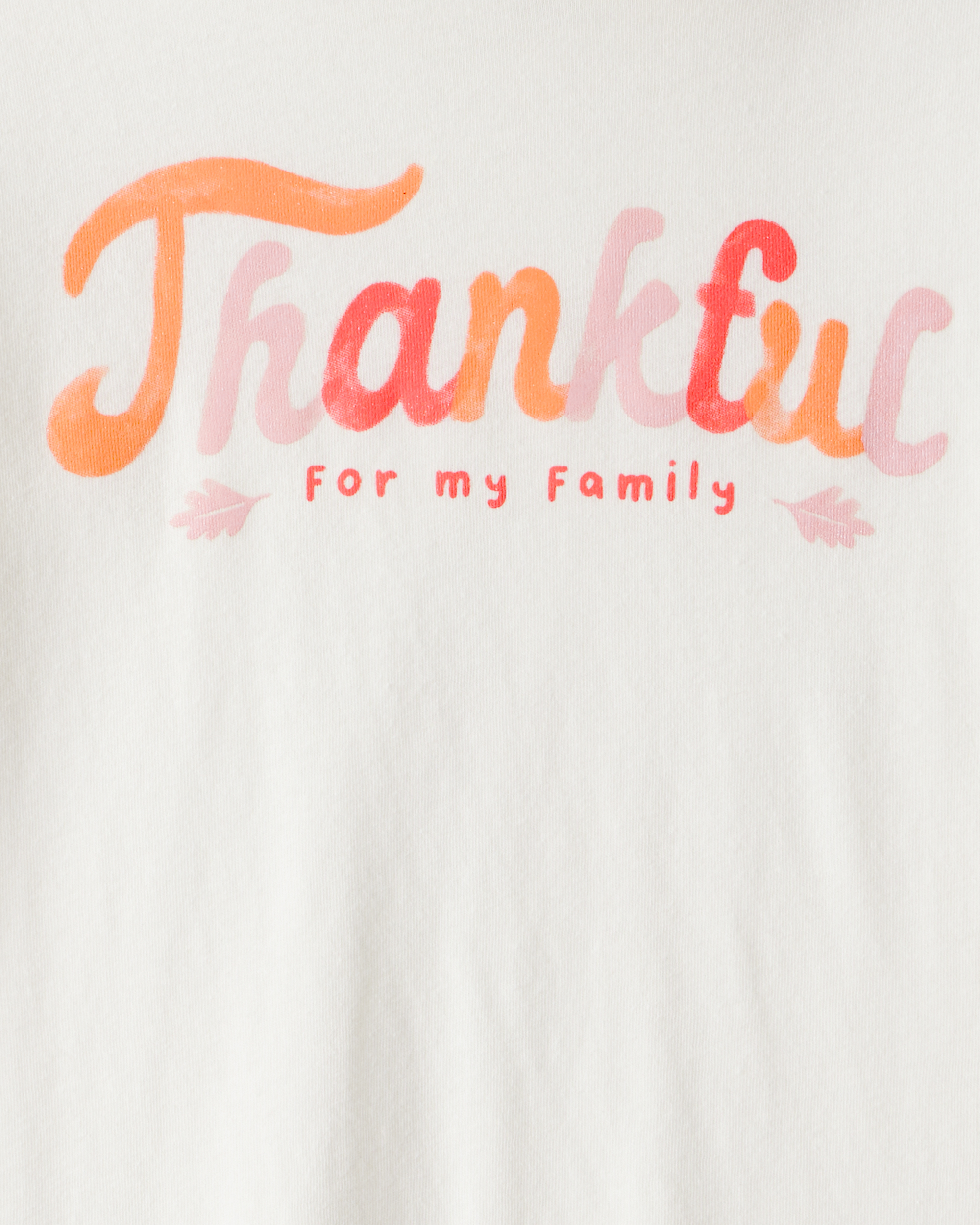 Girls Thankful Long-Sleeve Graphic Tee - White