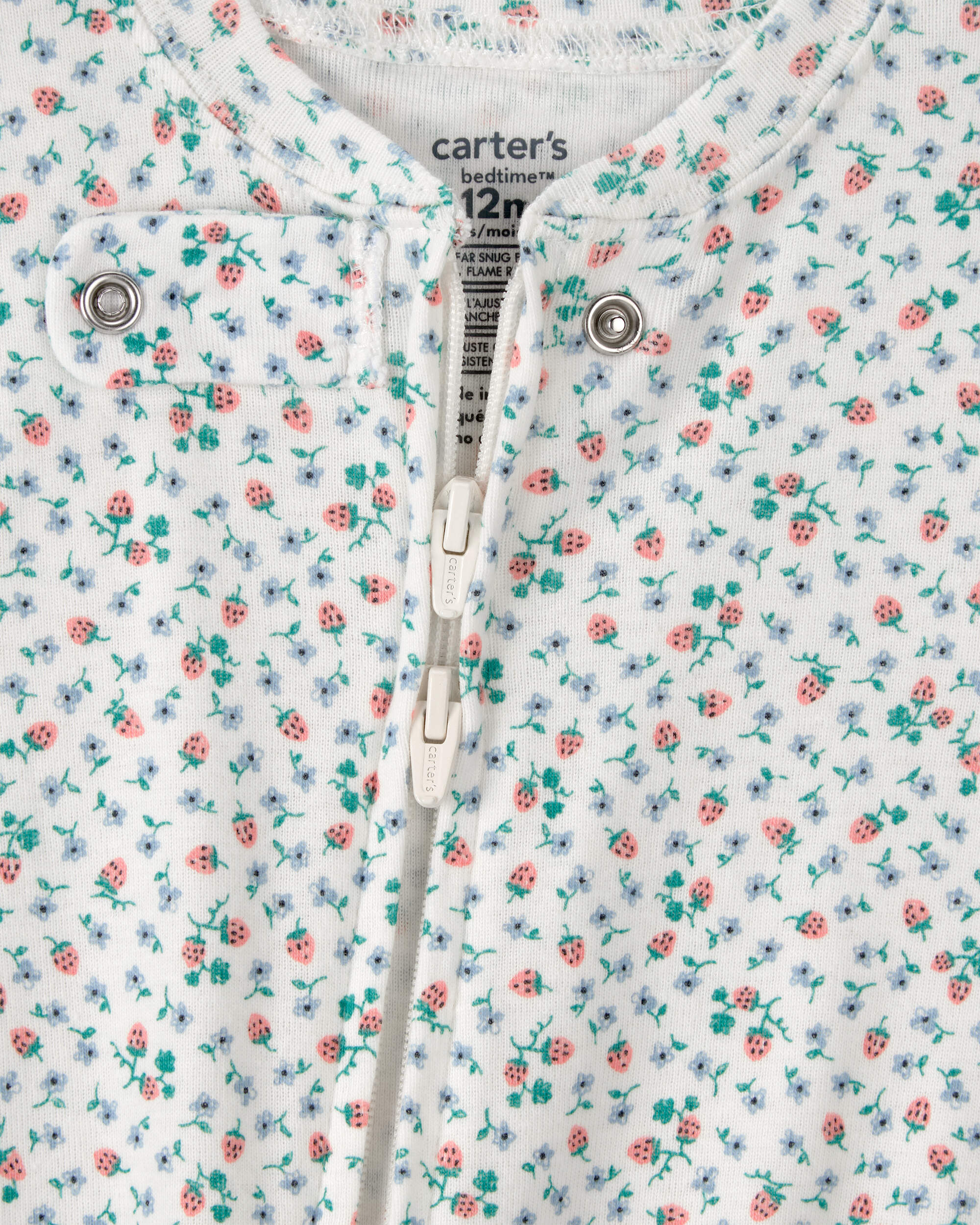 Baby Girl Strawberry 100% Cotton Snug Fit 1-Piece Pyjama Set