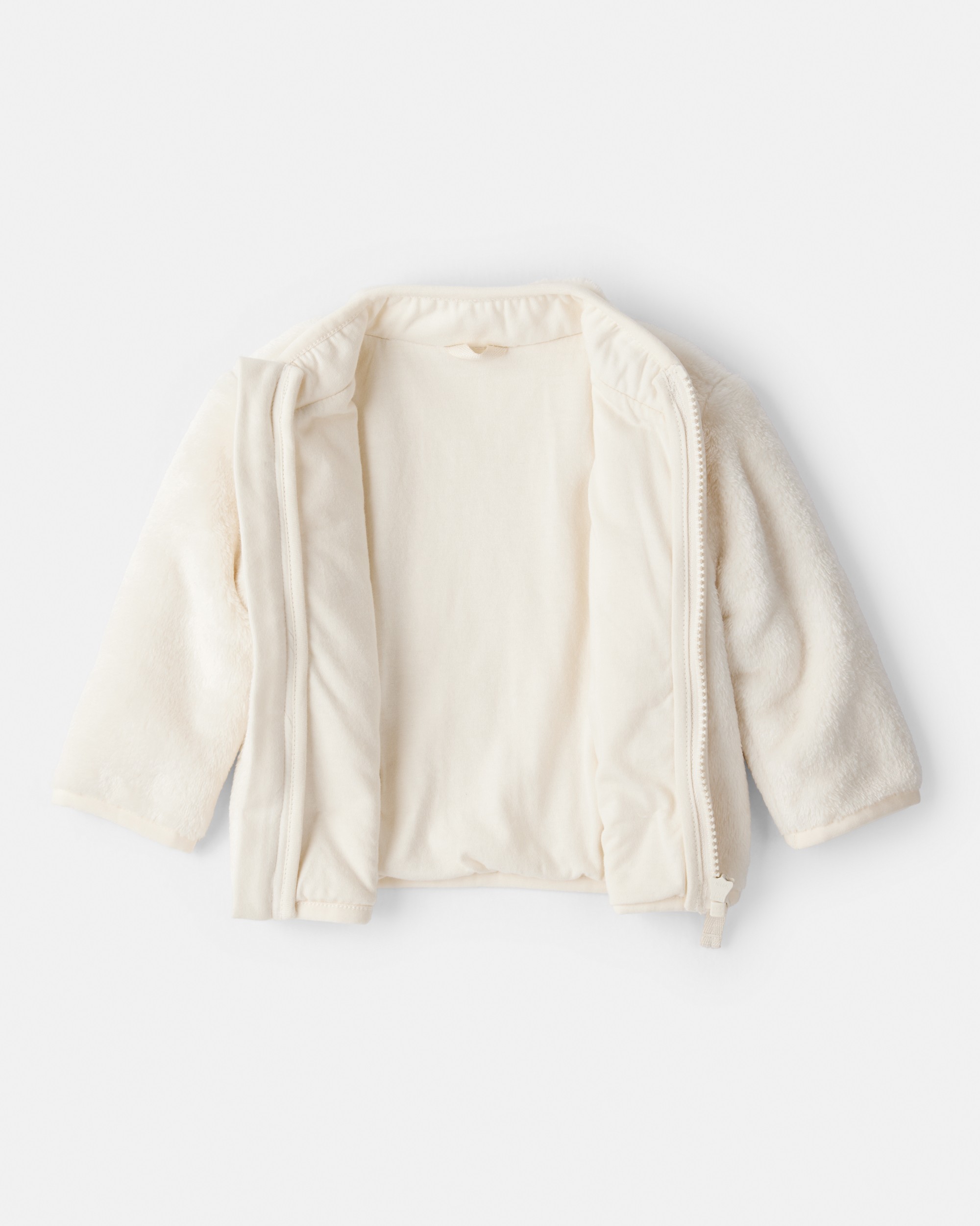 Baby Girl Sherpa Zip-Up Jacket - Ivory