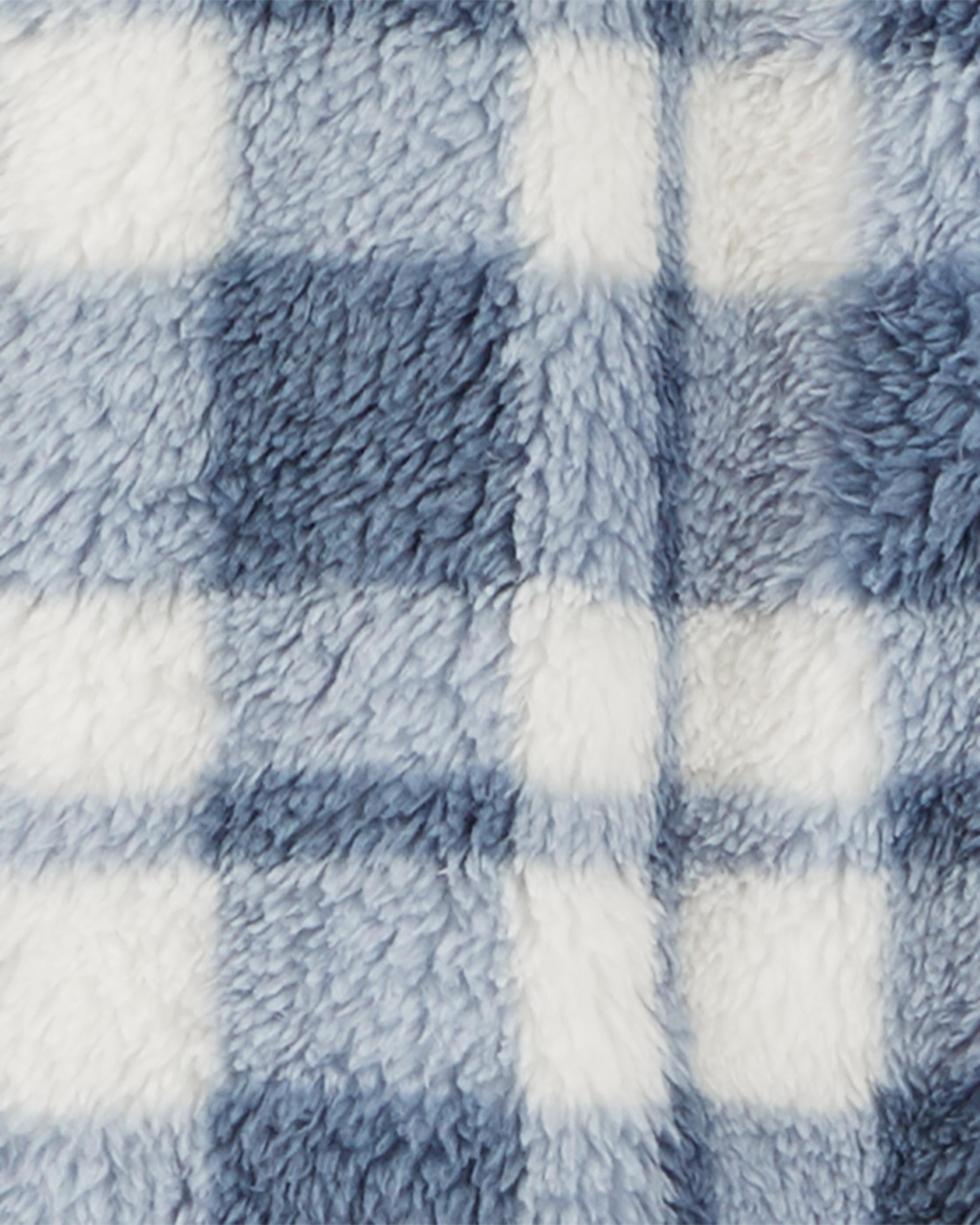 Ivory Blue Plaid Sherpa 1 Piece Bunting Carter s Oshkosh Canada