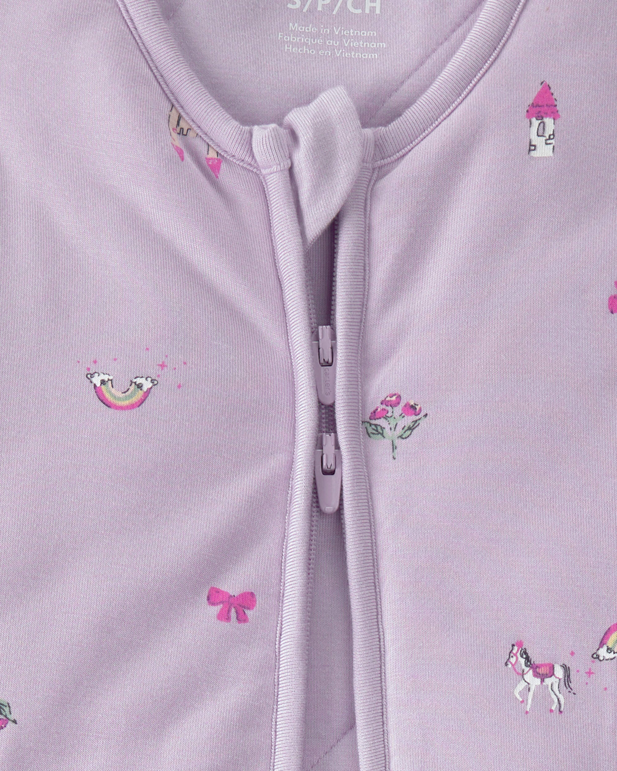 Baby Girl Fairytale 2-Way Zip Wearable Blanket - Purple