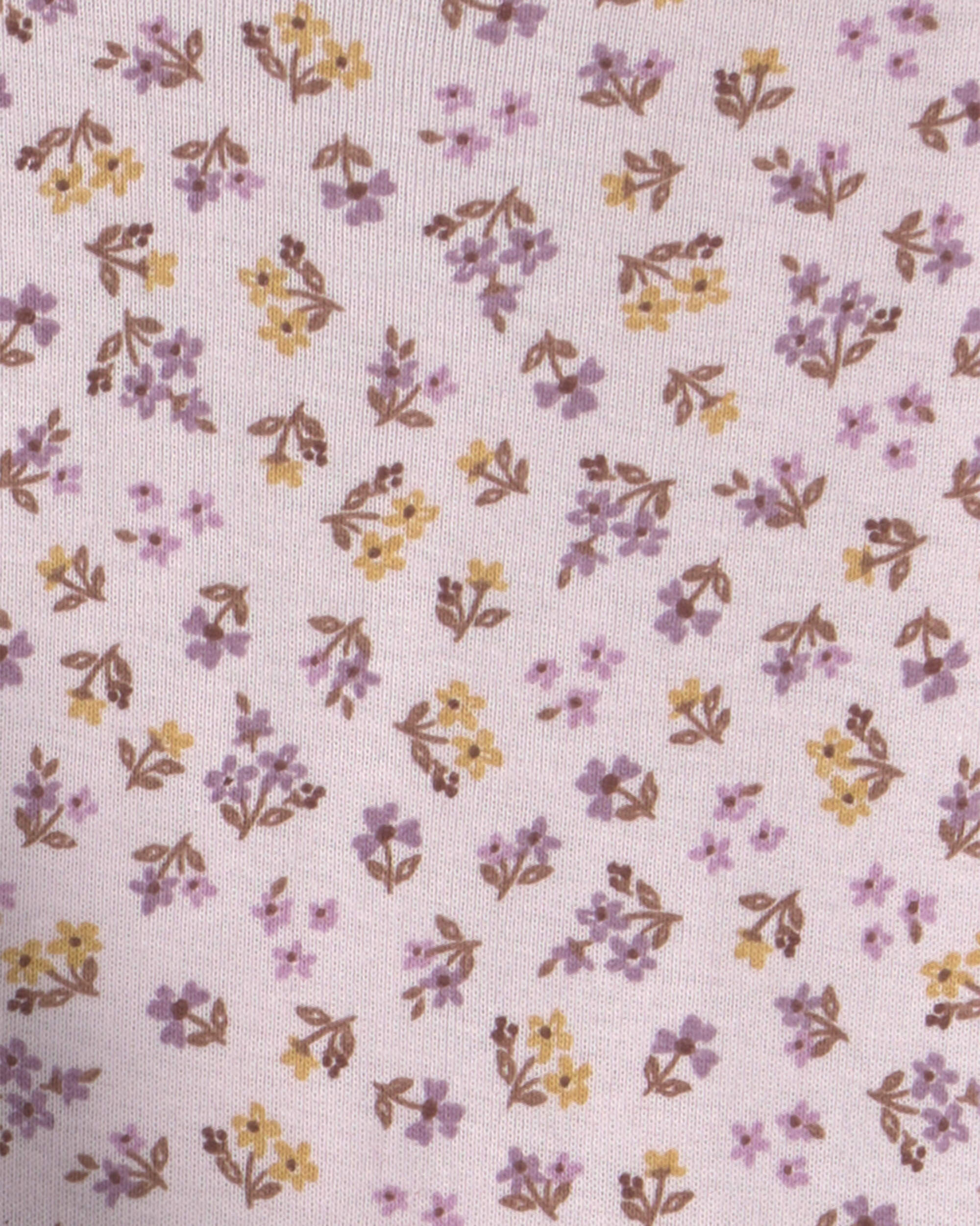 Baby Girl 3-Piece Floral Velvety Layering Set - Purple