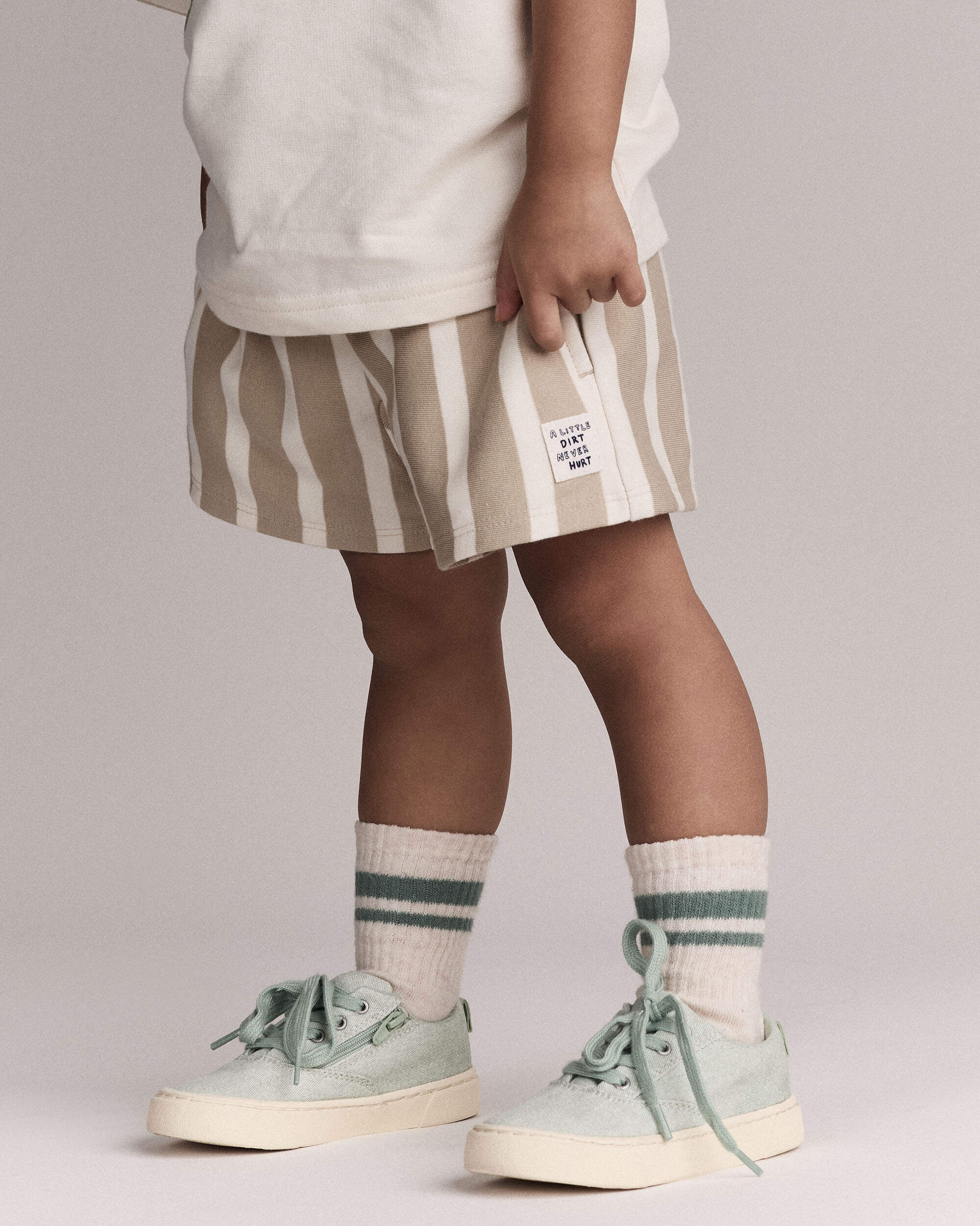 Toddler Boy City Park™ Shorts Stripes - Khaki/Cream