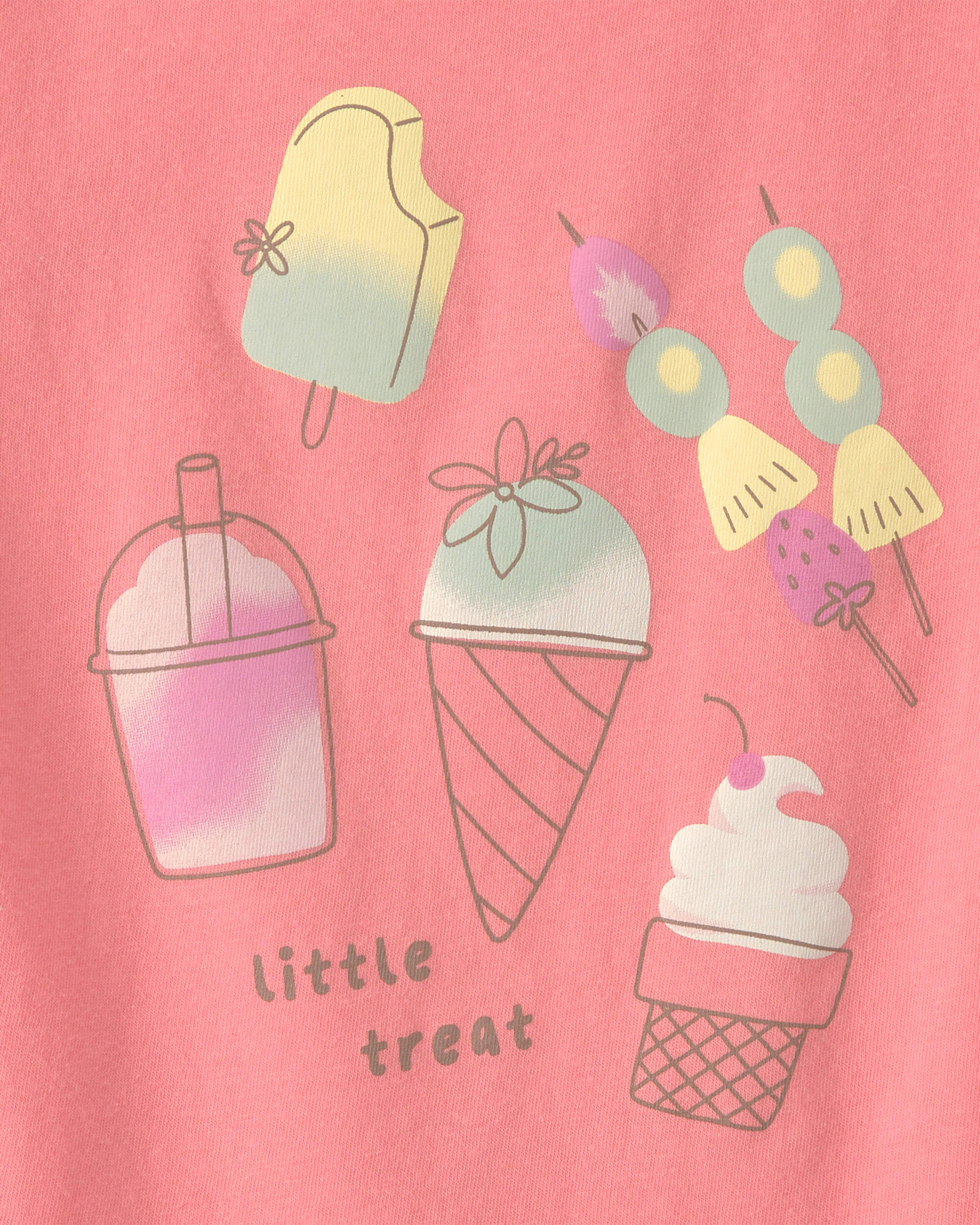Toddler Girl Ice Cream Graphic Tee - Coral