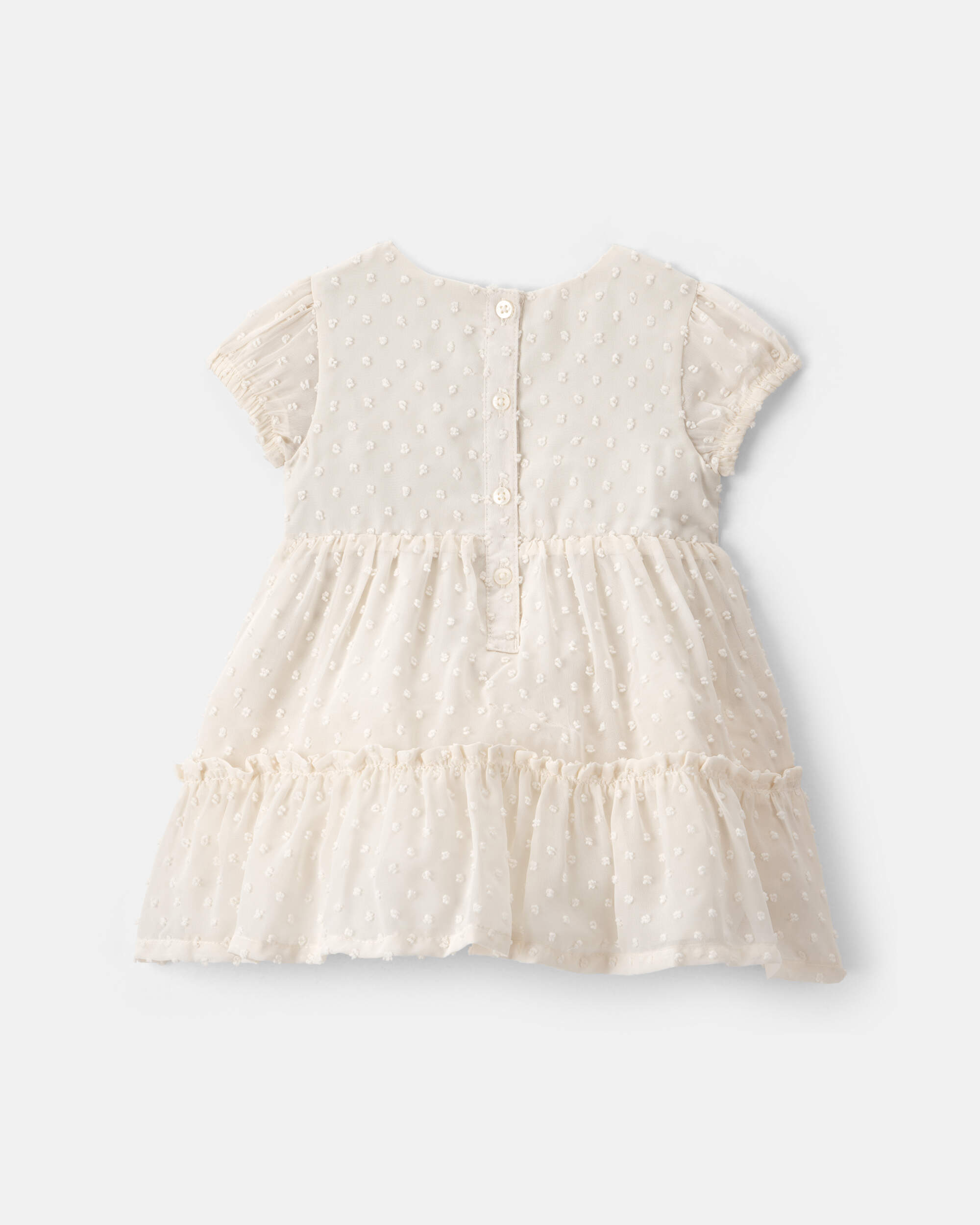 Baby Girl Swiss Dot Occasion Dress - Cream