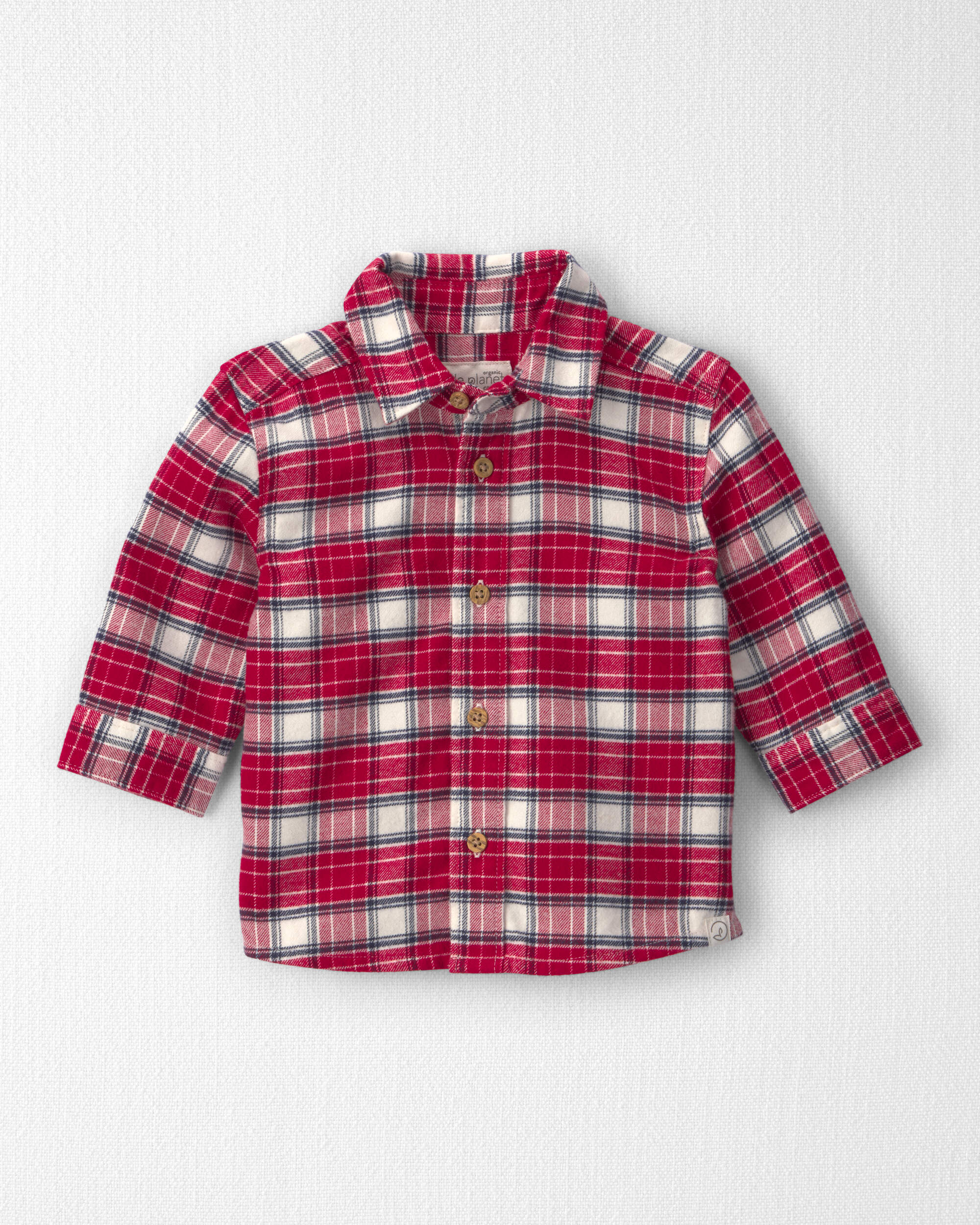 Baby Boy Organic Cotton Flannel Button-Down Shirt