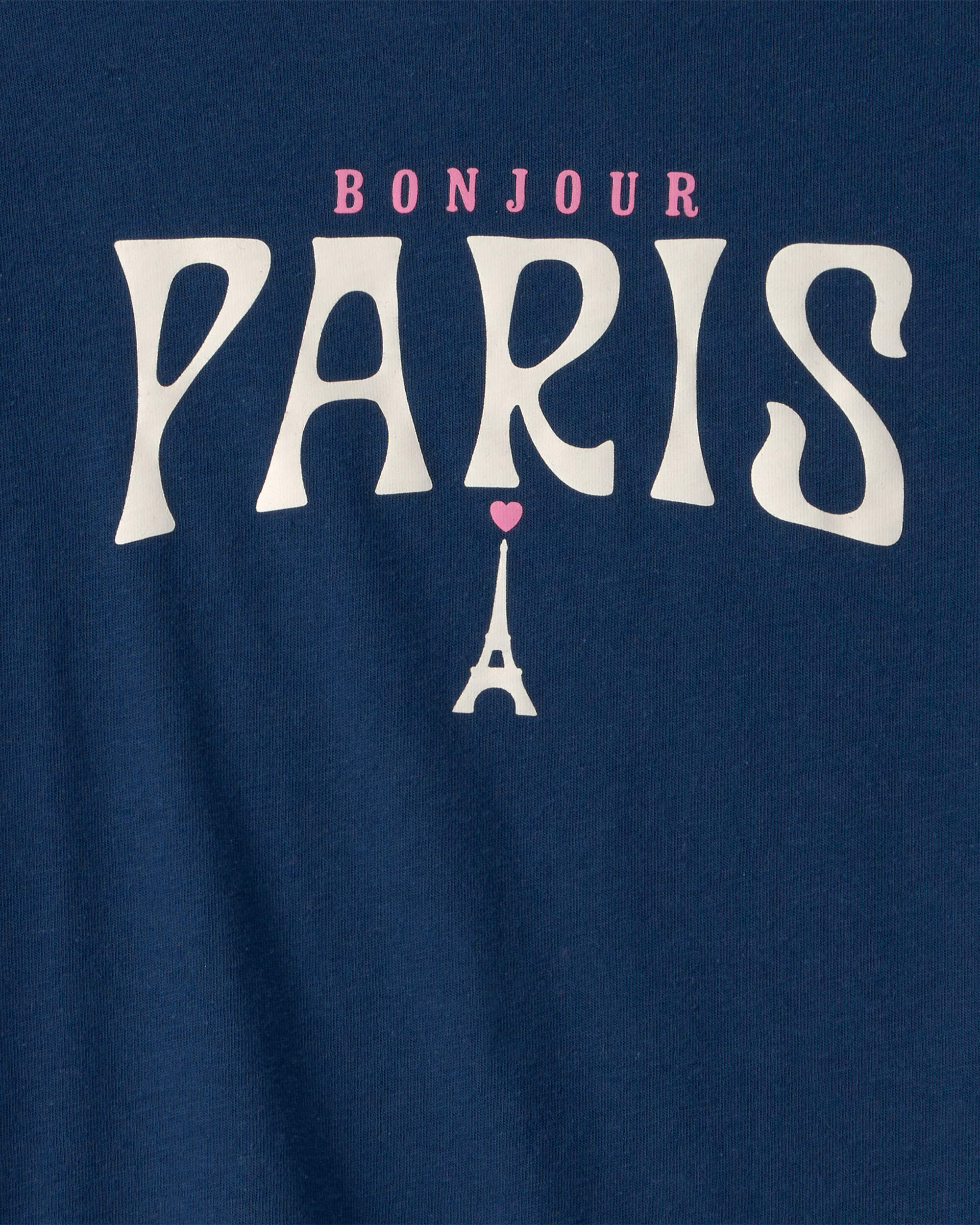 Girls Paris Graphic Tee - Navy Blue