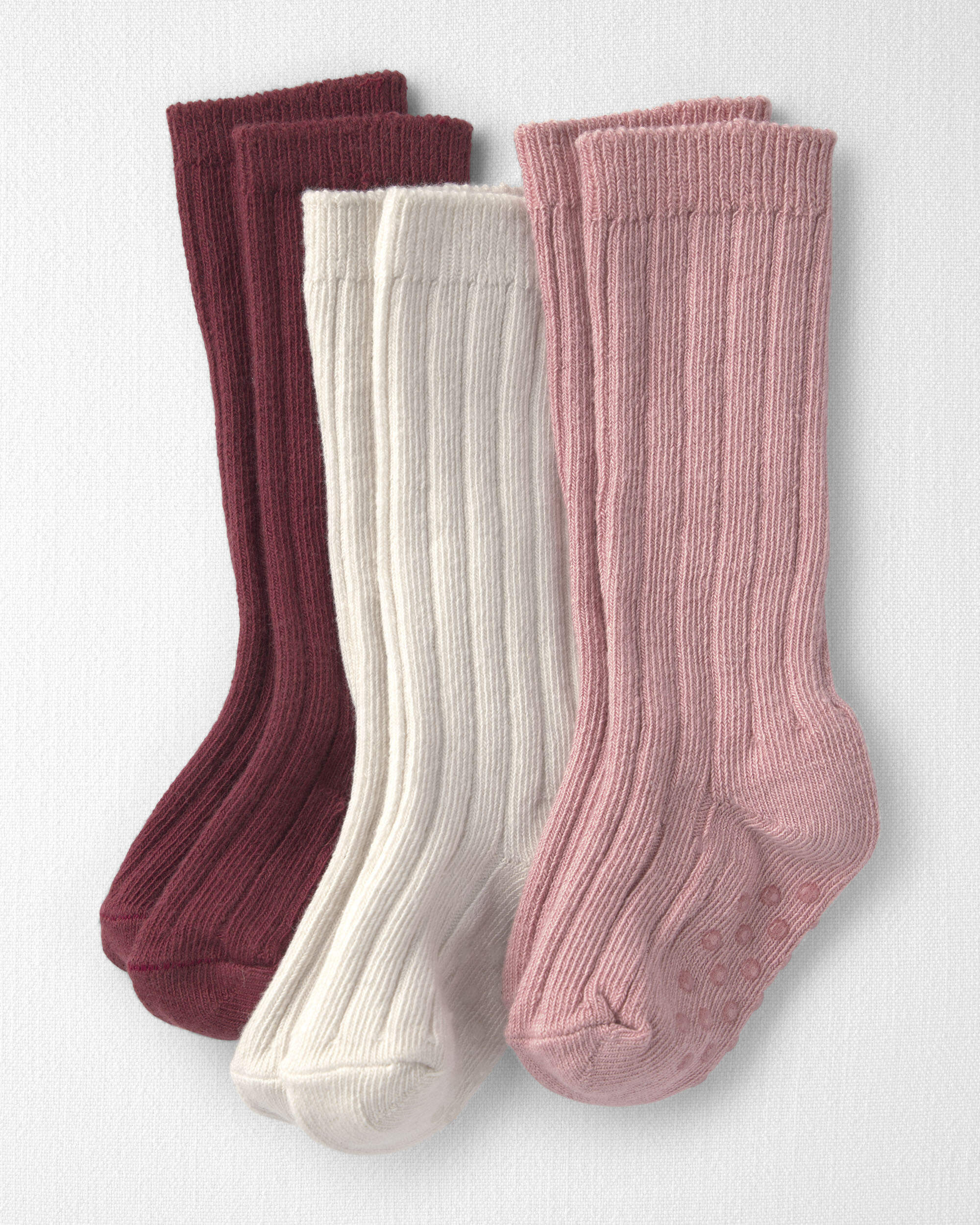 Baby 3-Pack No-Slip Knee-High Socks Made with Organic Cotton