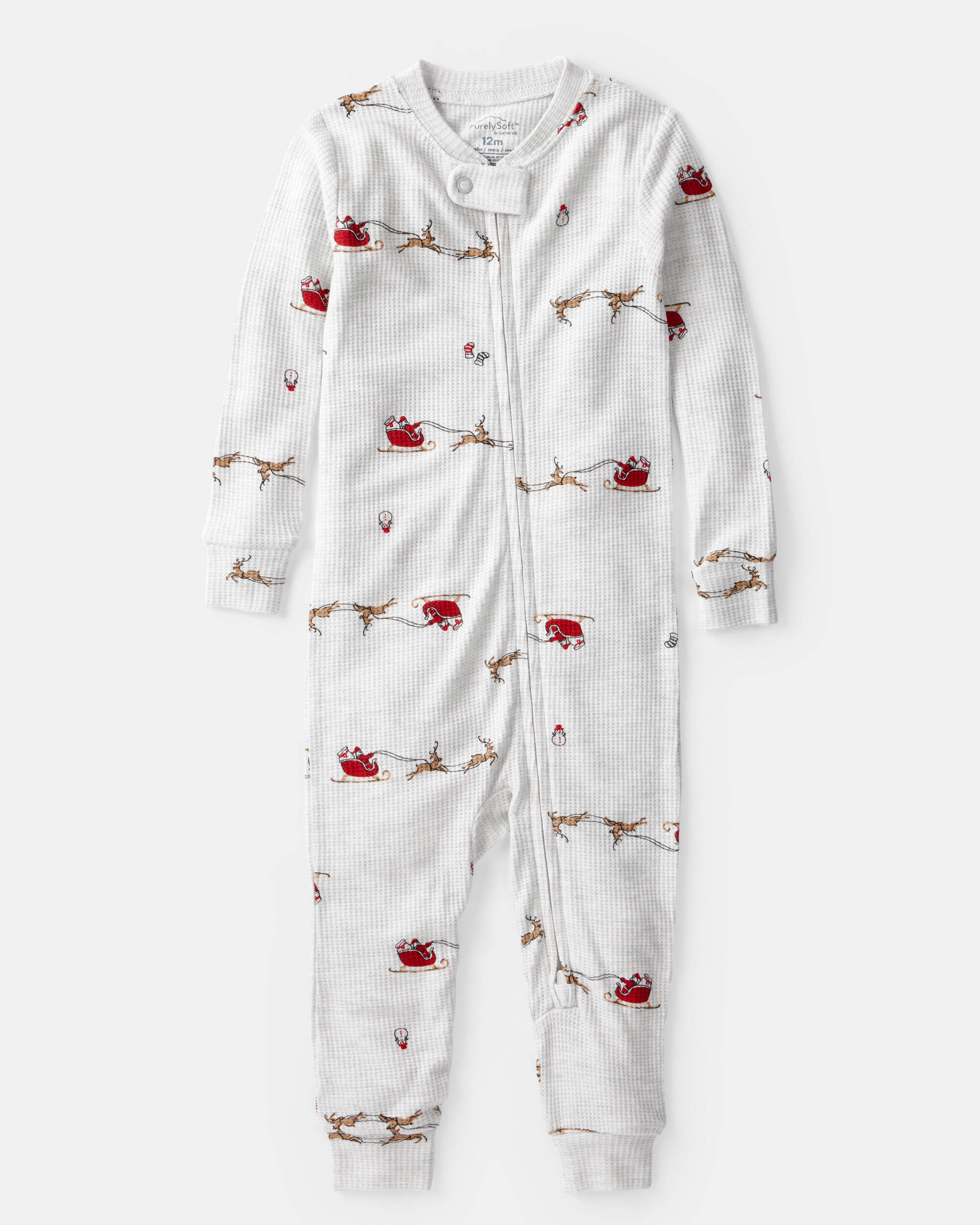 Baby Christmas Santa Reindeer Print PurelySoft Snug Fit 1-Piece pyjamas