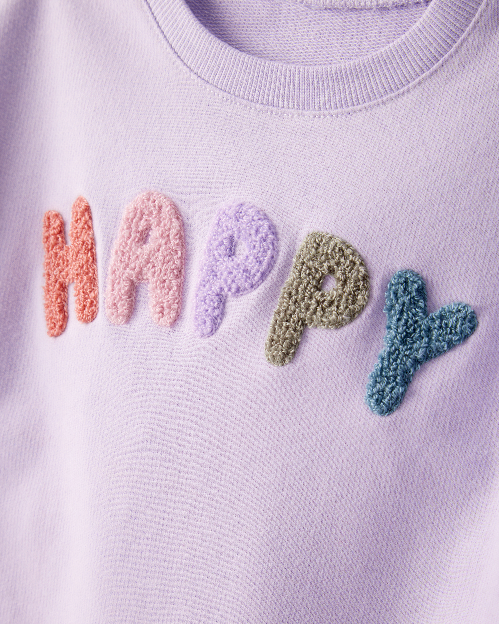 Toddler Girl Happy French Terry Long-Sleeve Pullover Sweatshirt - Purple