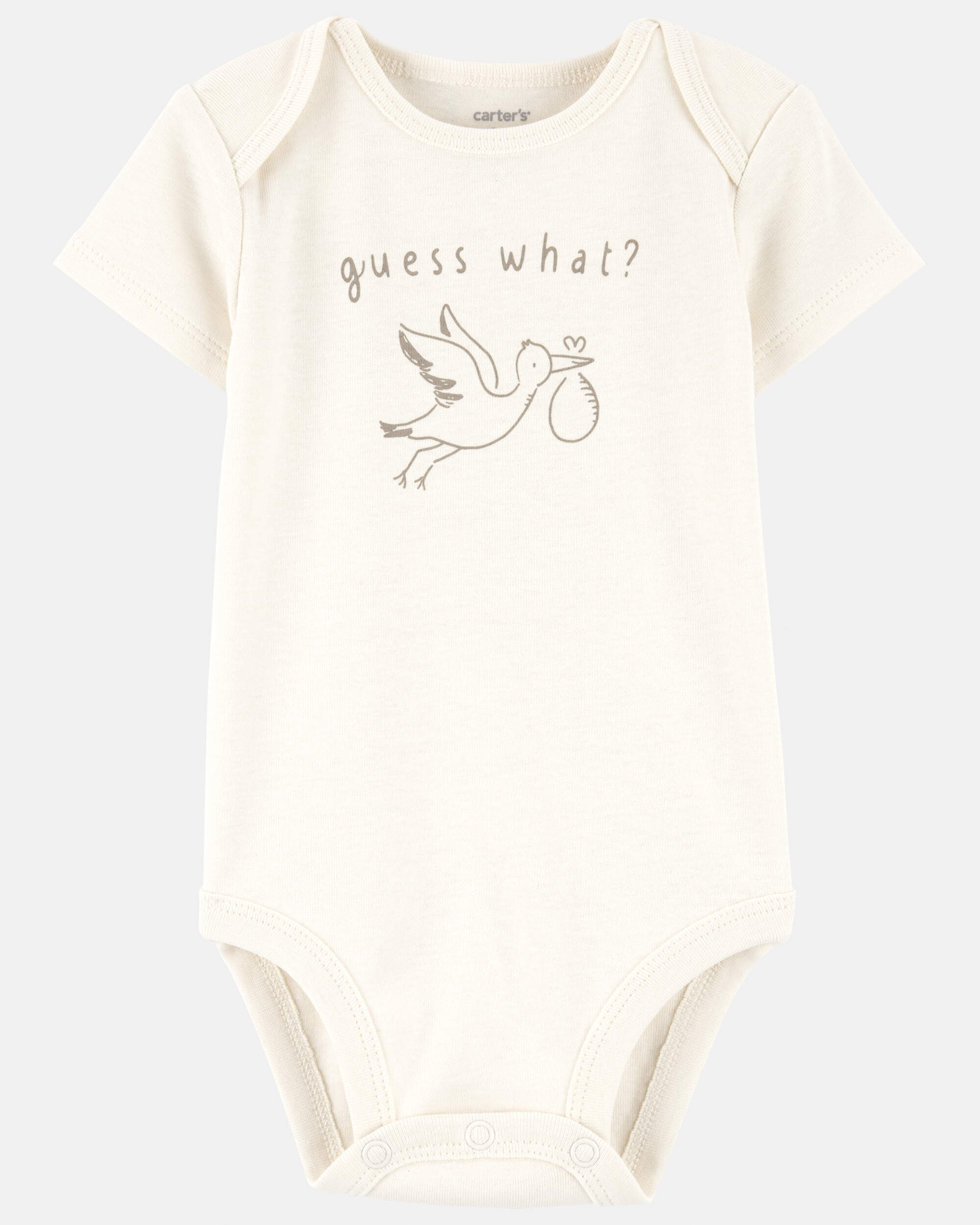 Baby Pregnancy Announcement Cotton Short-Sleeve Graphic Bodysuit - White