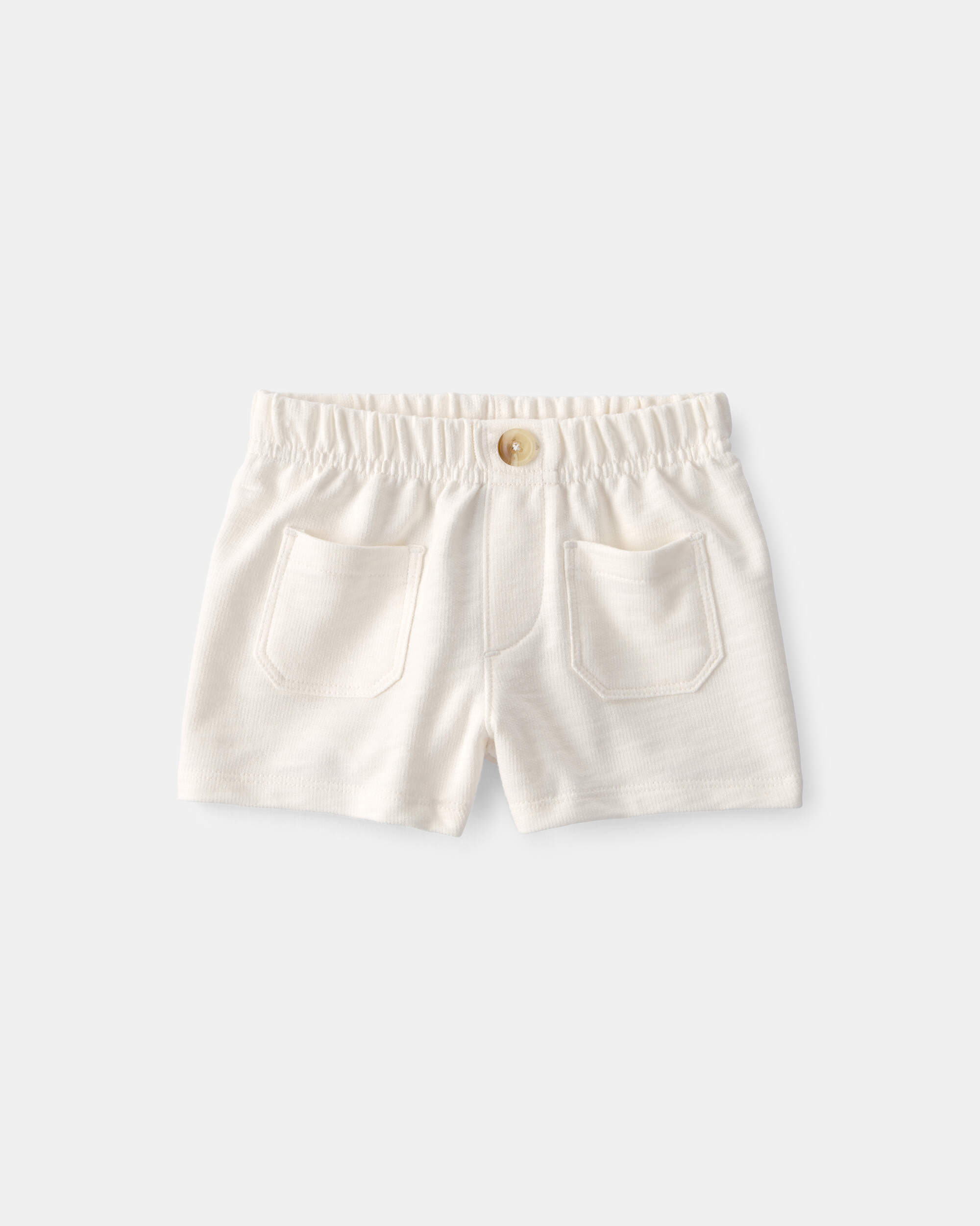 Baby Girl 2-Piece Shell Top & Short Set - Yellow/White