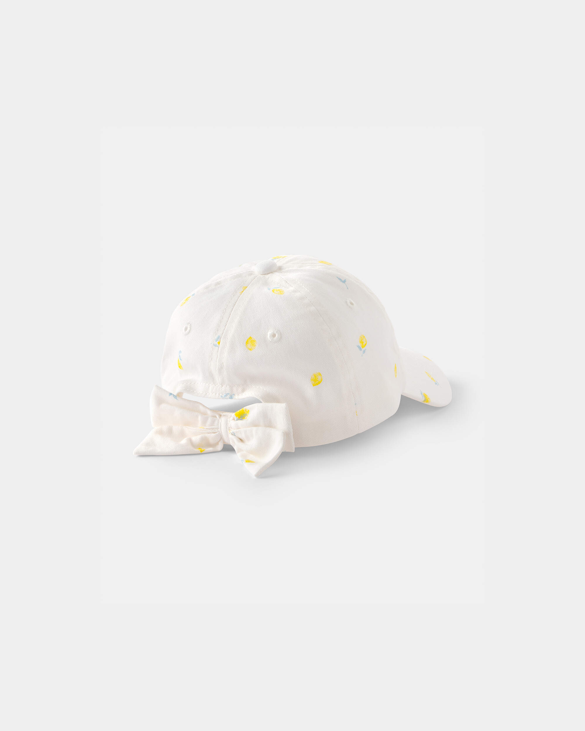 Toddler Girl Lemon Baseball Hat - White