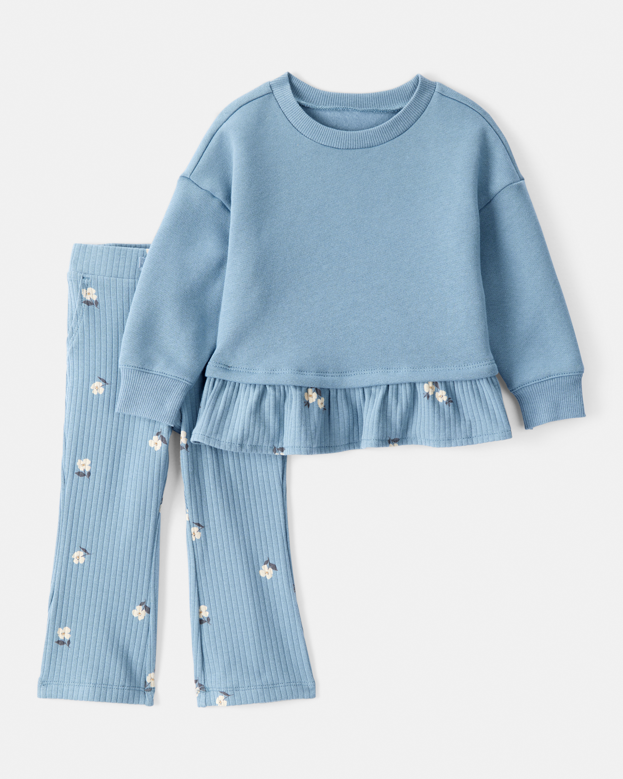 Baby 2-Piece Floral Top & Pant Set - Blue