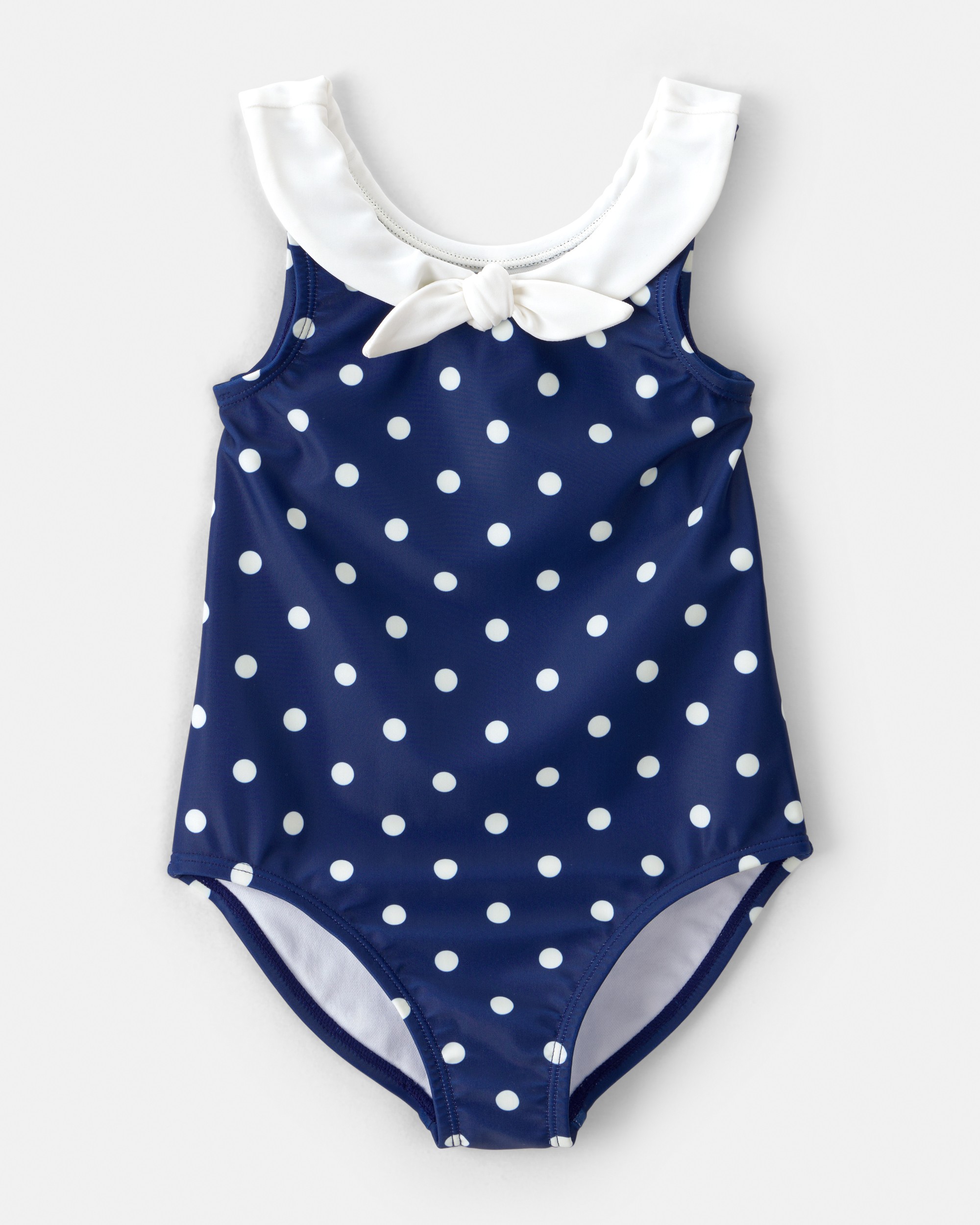 Toddler Girl Polka Dot 1-Piece Swimsuit - Navy
