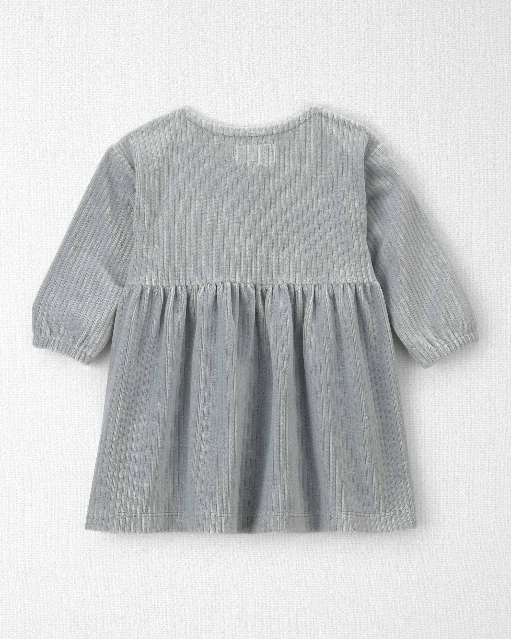 Baby Girl Recycled Ribbed Velour Dress