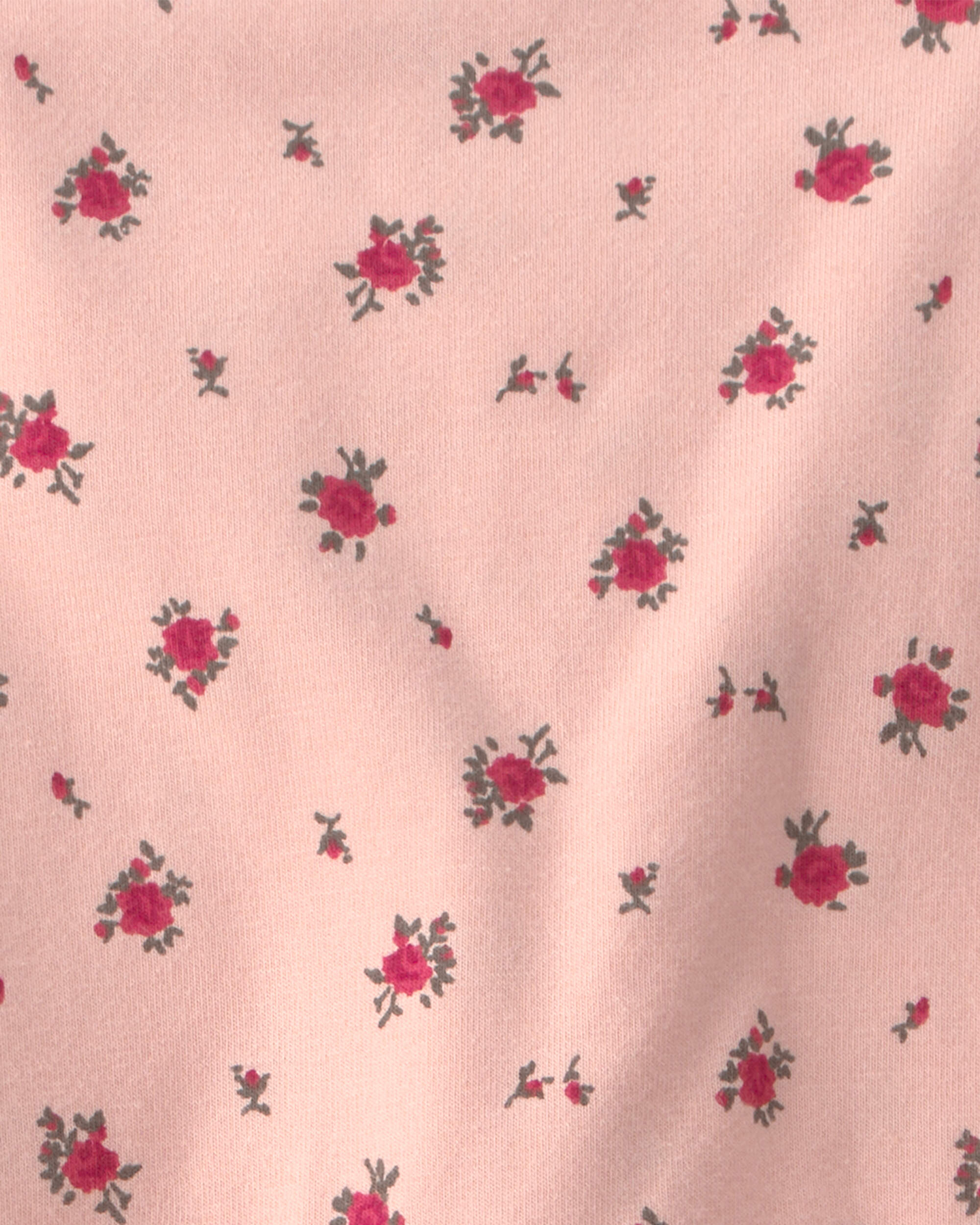 Toddler Girl Organic Cotton Tiered Dress Blush Floral Print