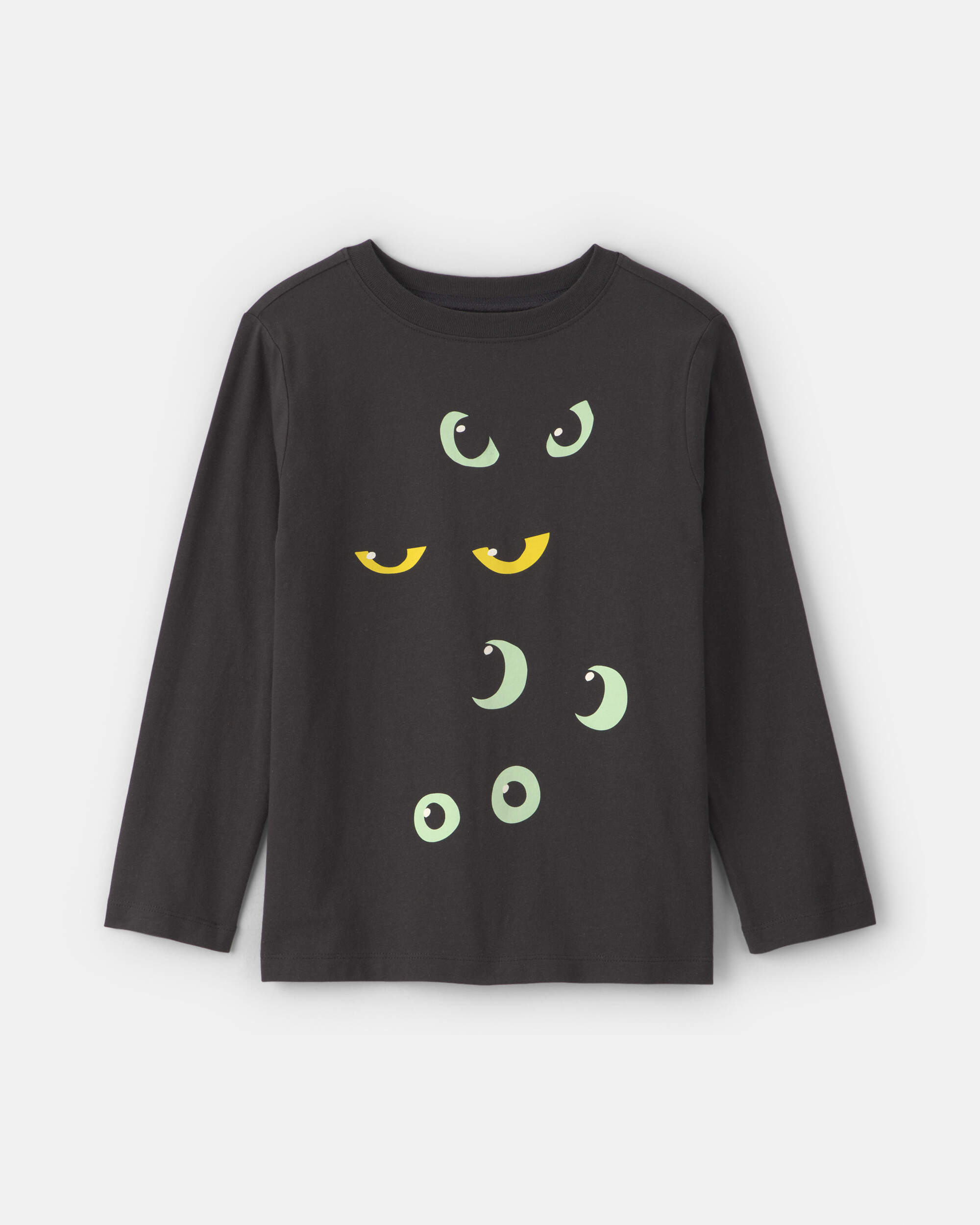 Kids Halloween Eyes Long-Sleeve Graphic Tee - Black