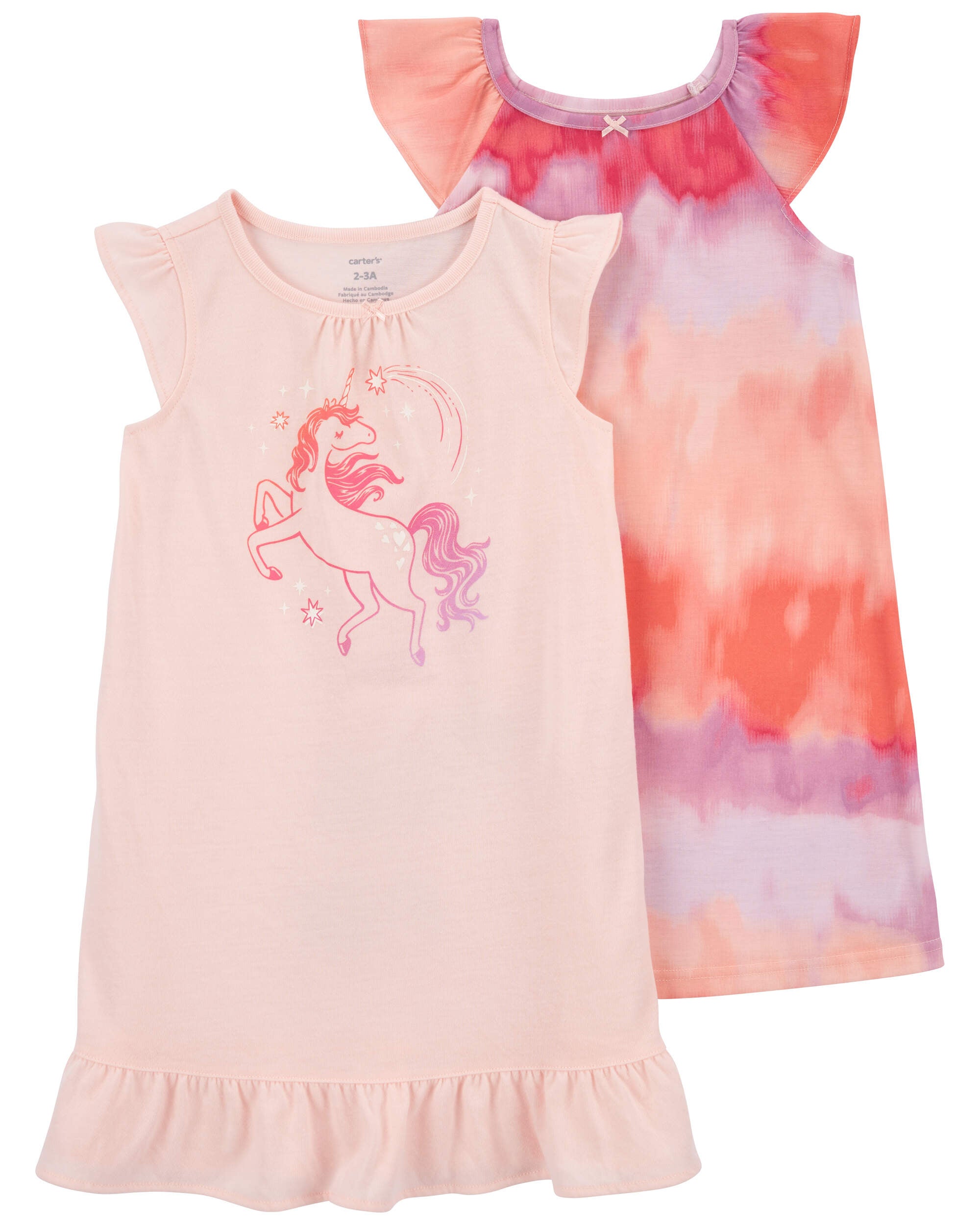 Carters Oshkosh 2 Pack Unicorn Nightgowns Square One