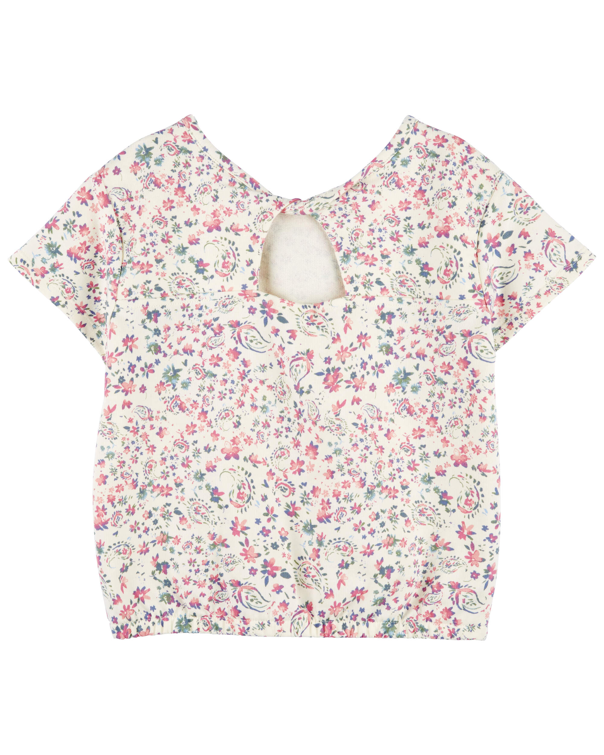 Kid Paisley Floral Print Twist Back Top