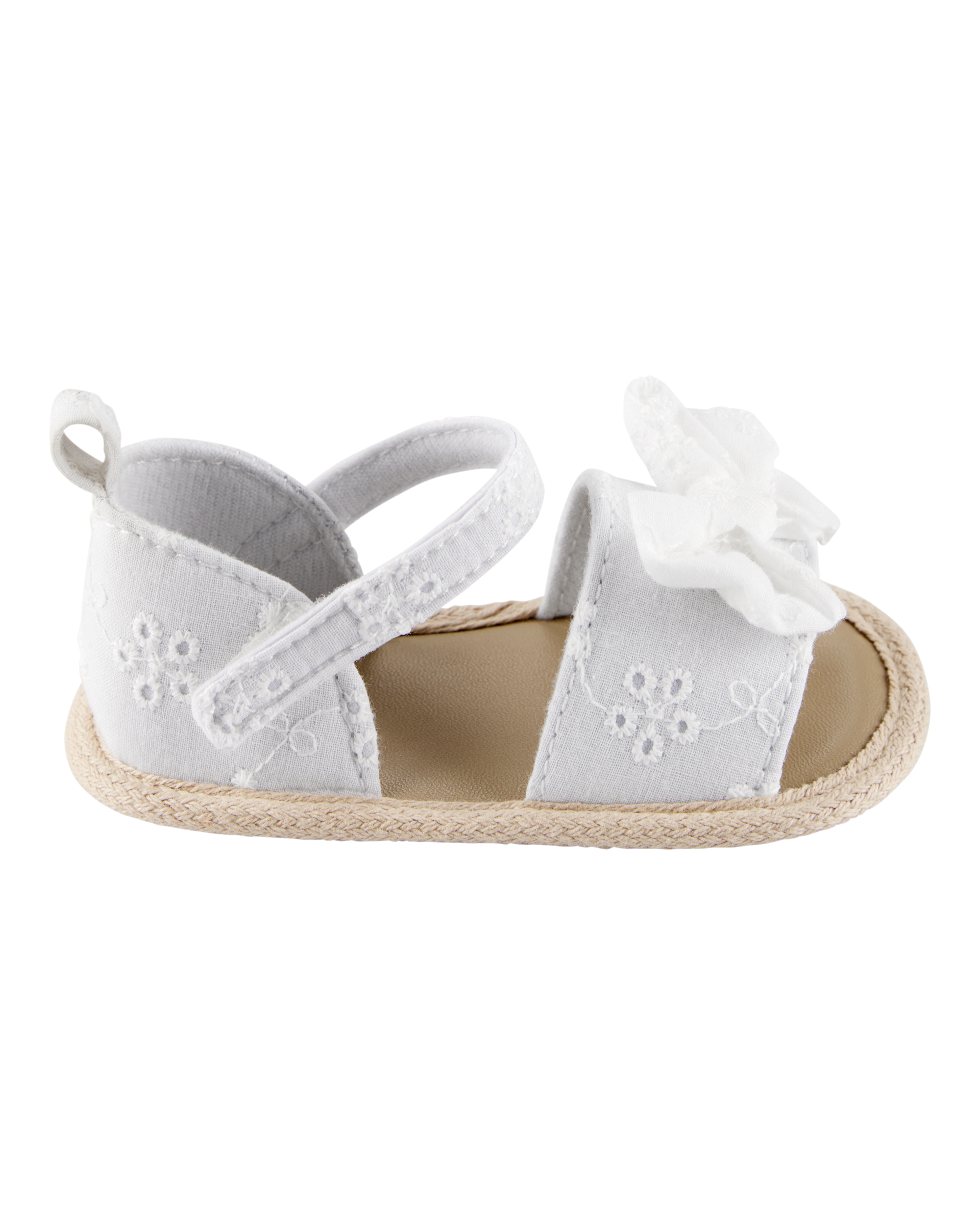 Baby Eyelet Sandals - White