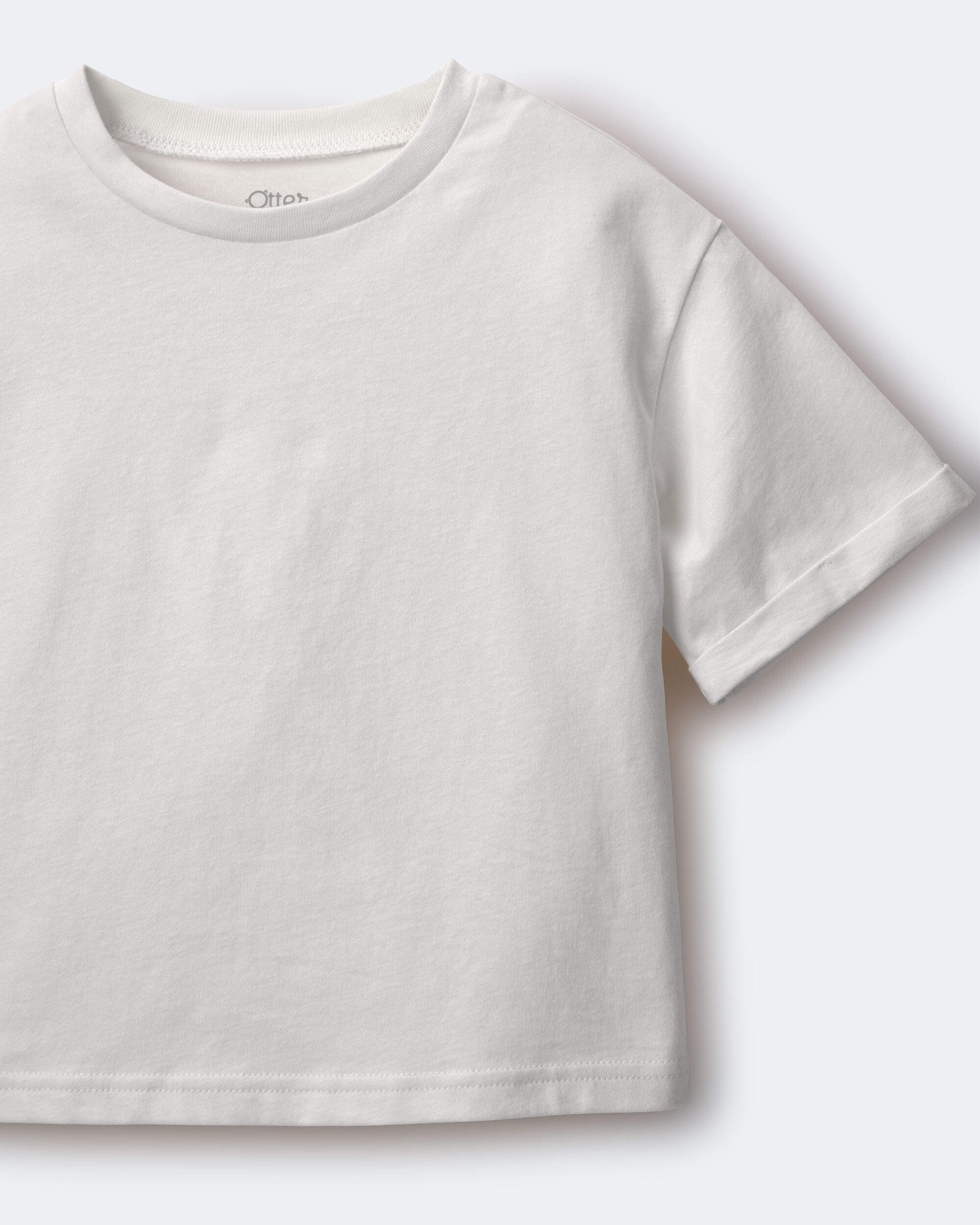 Toddler Rolled Cuff Tee - Cream