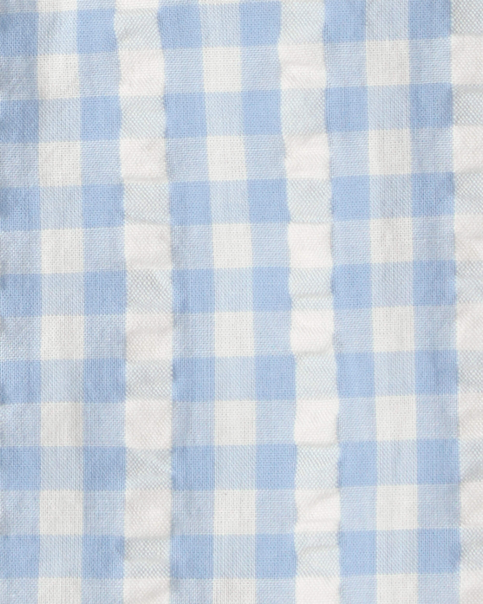 Baby Boy Gingham Button-Front Shirt Made with Organic Cotton