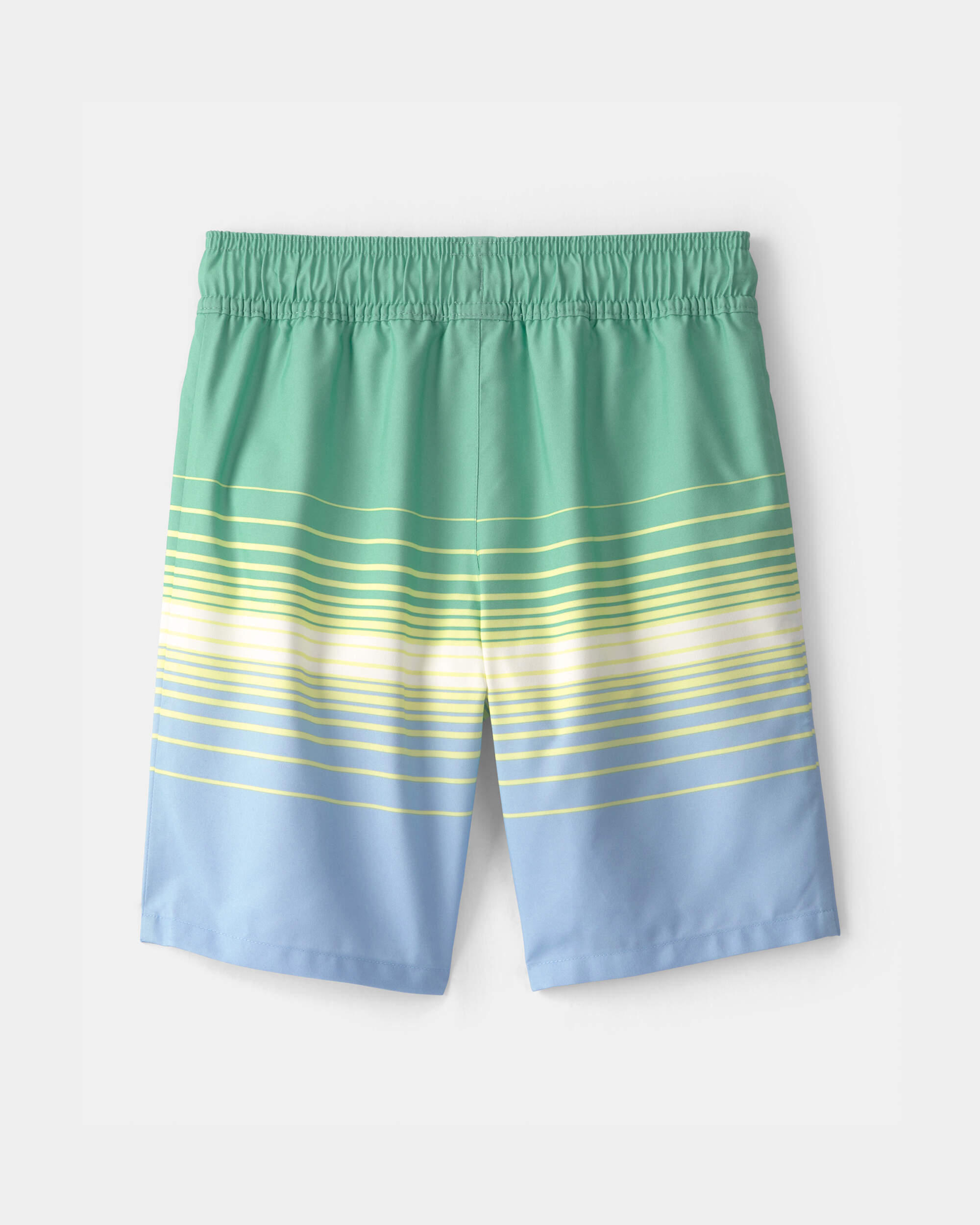 Boys Striped Swim Trunks - Blue/Green/Yellow