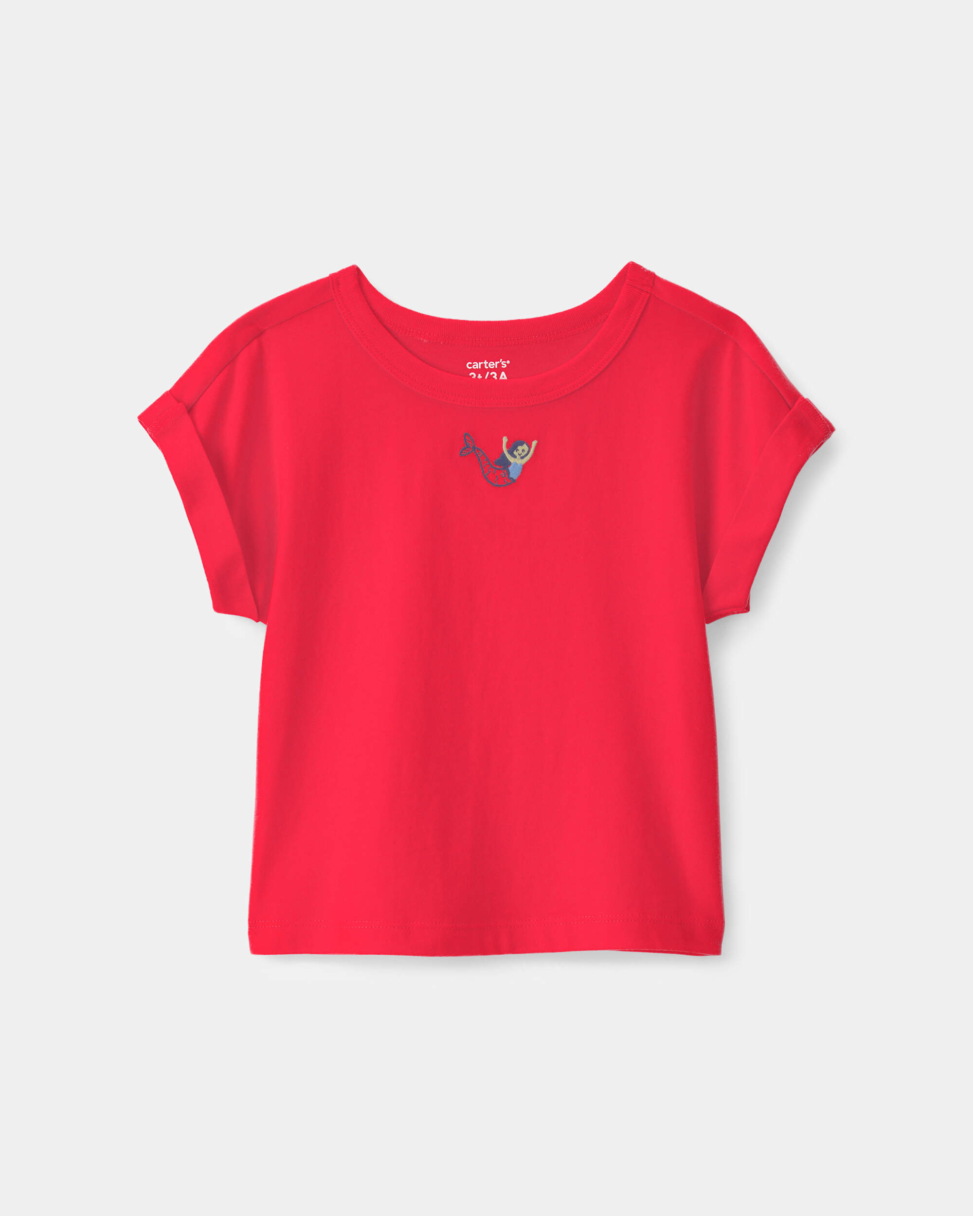 Toddler Girl Mermaid Top - Red