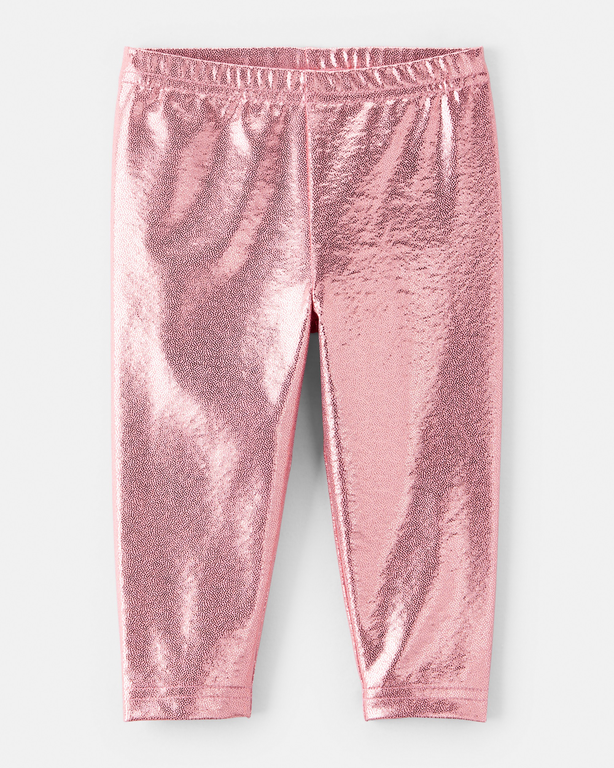 Baby Girl Pull-On Stretch Metallic Leggings - Pink