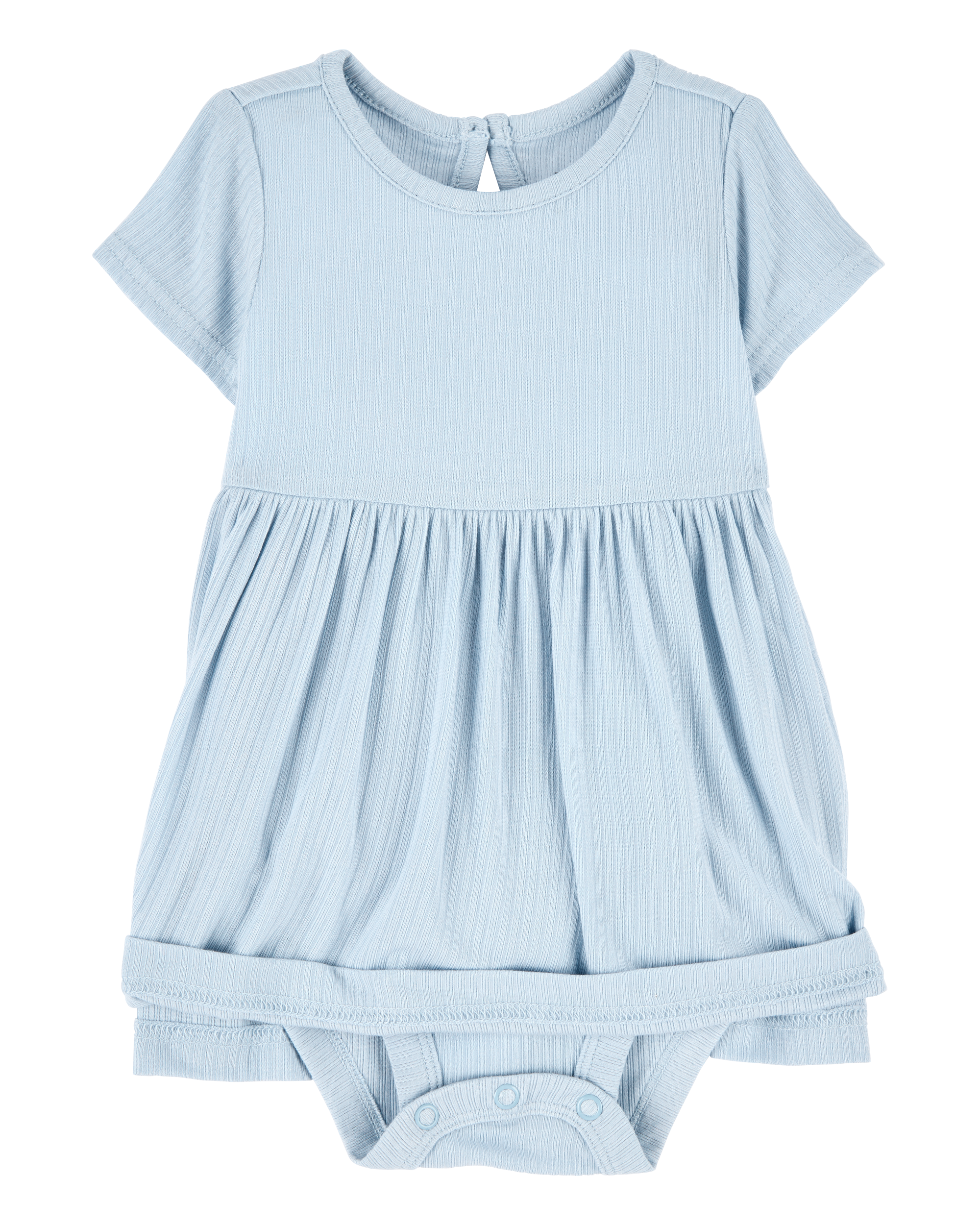 Baby Girl Solid PurelySoft Bodysuit Dress -Blue