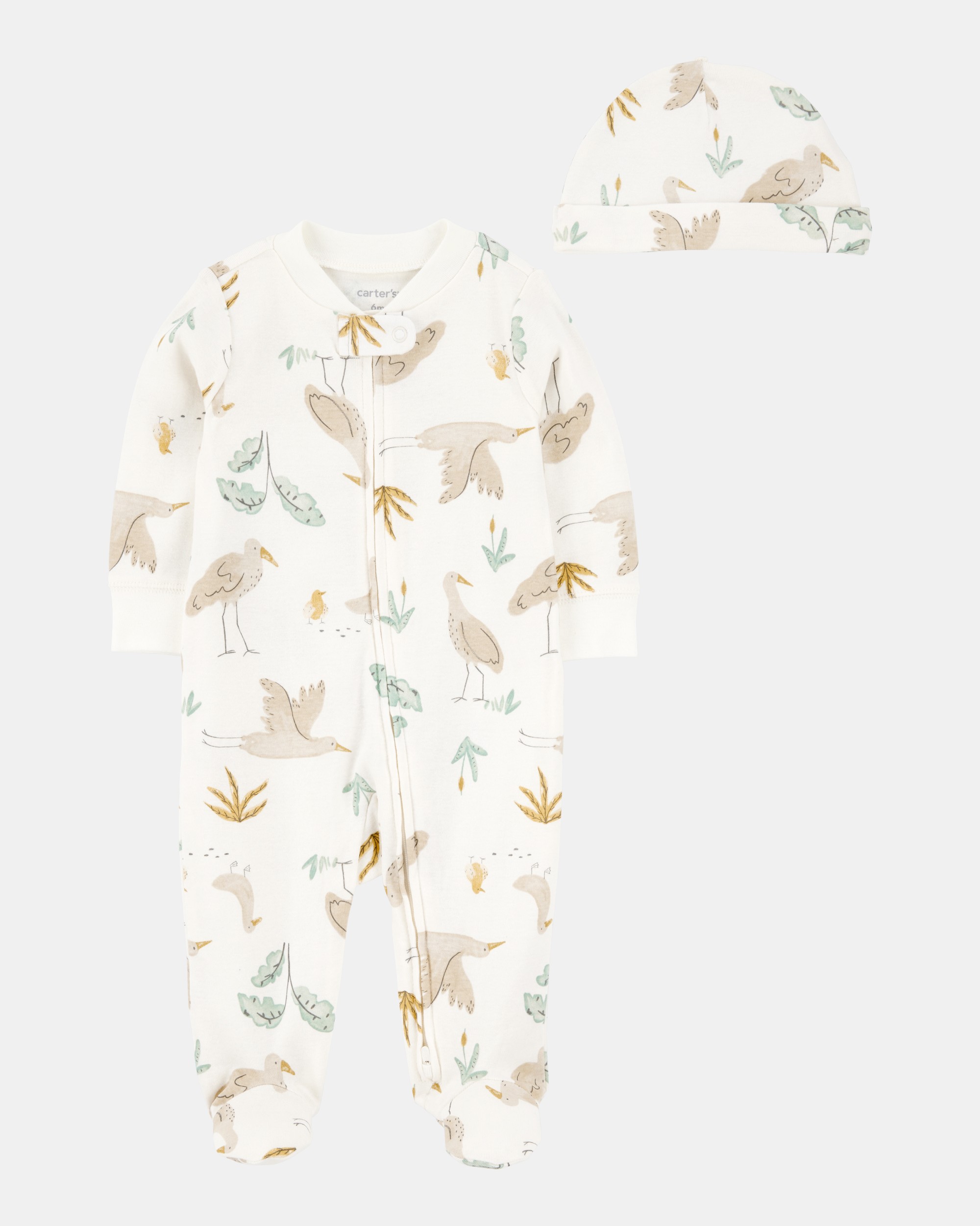 Baby 2-Piece 2-Way Zip Sleeper & Headwrap Set