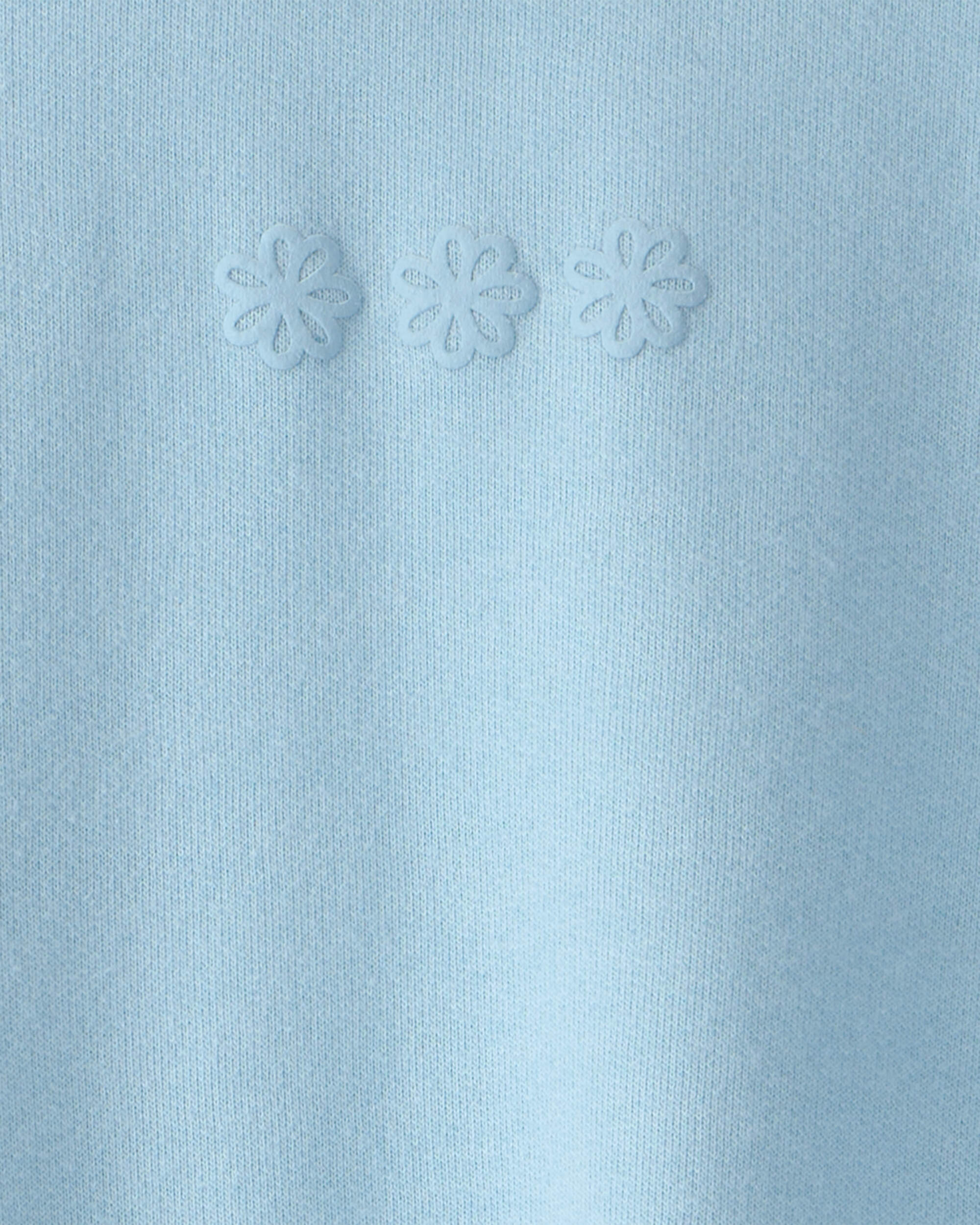Toddler Girl Flowers French Terry Pullover Sweatshirt - Blue
