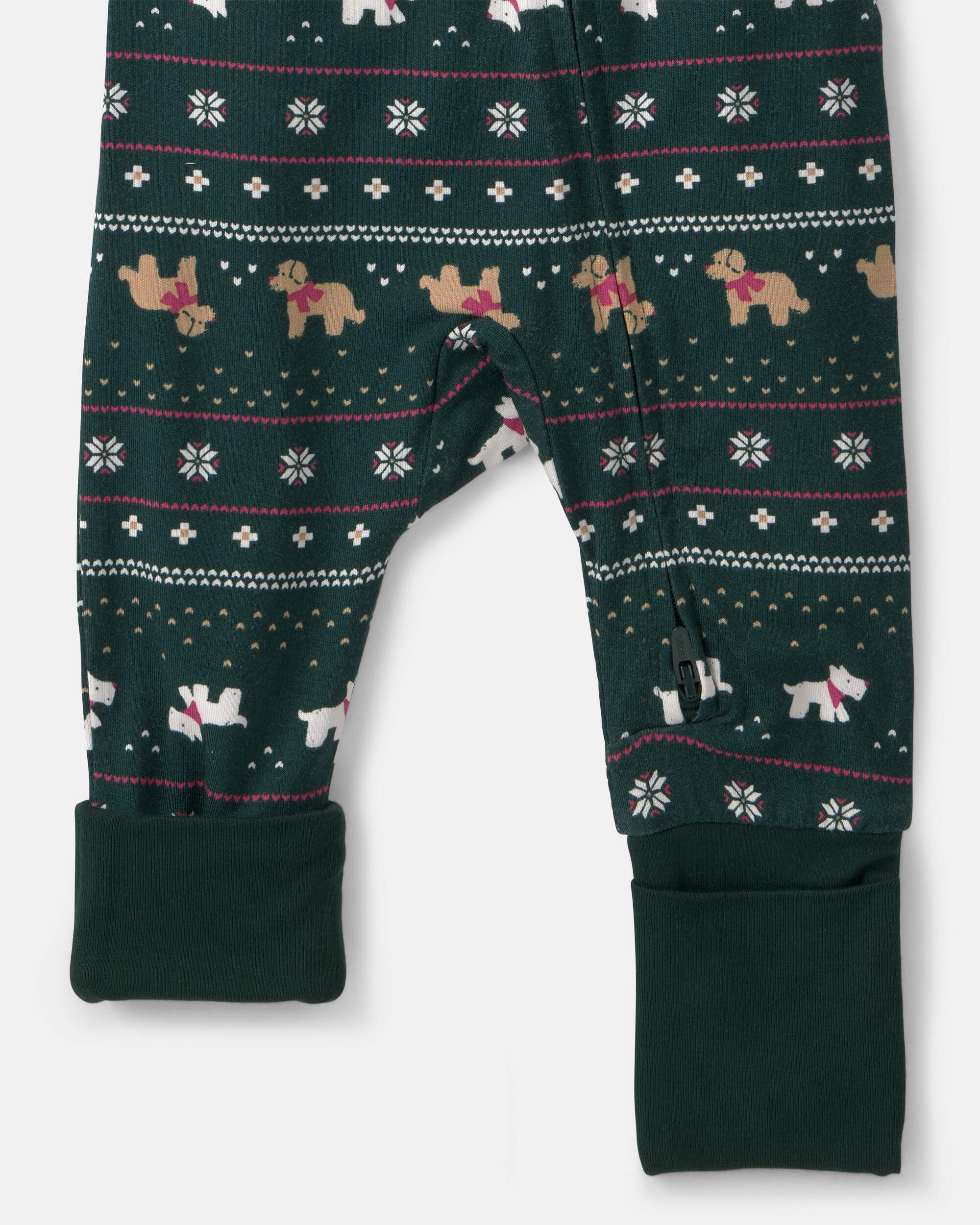 Baby Fair Isle PurelySoft™ 2-Way Zip Sleep & Play Pyjamas - Green