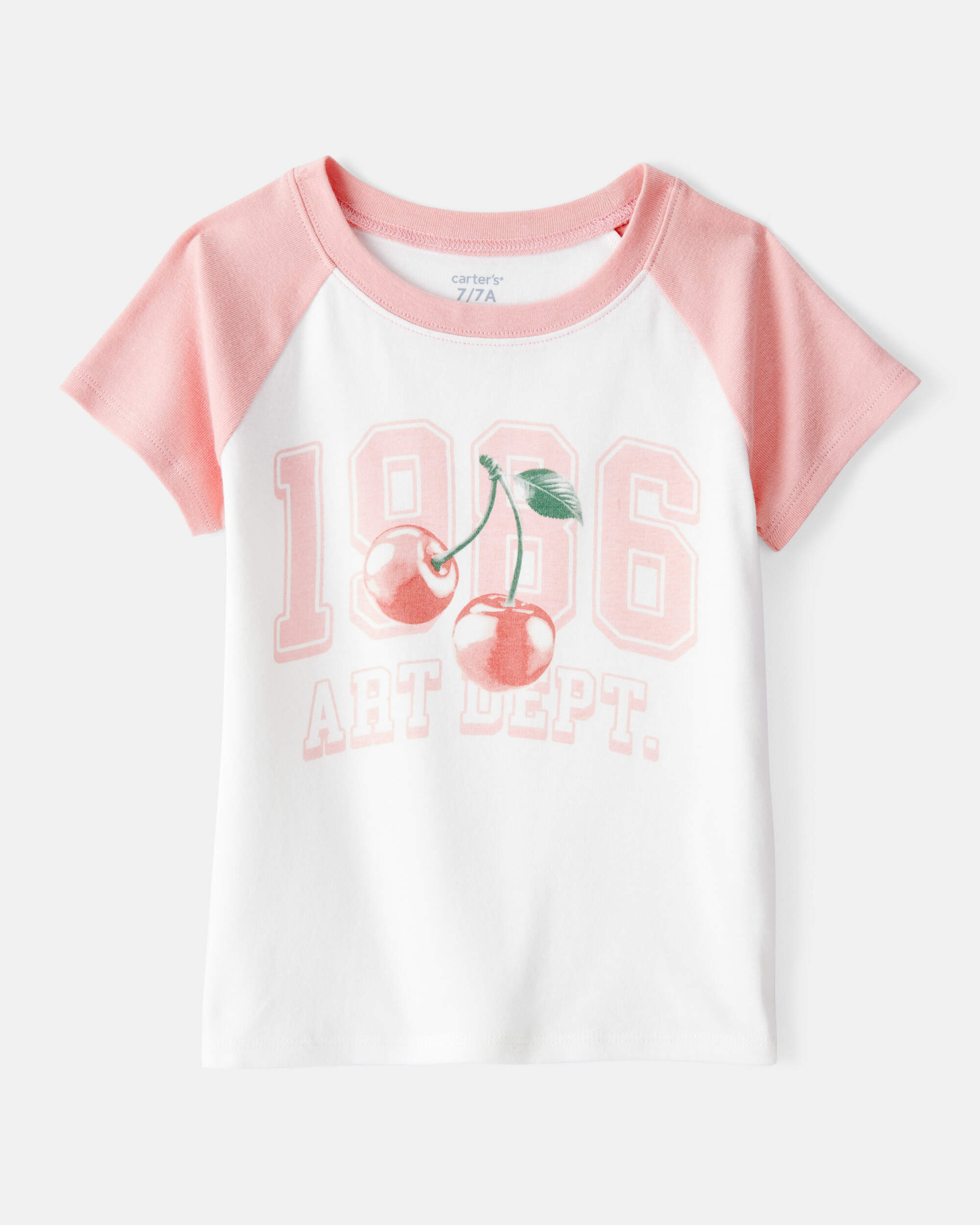 Girls Cherry Short-Sleeve Graphic Tee - Cream